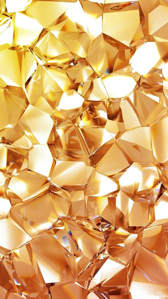 iPhone 12 Pro Max Goud Kristalle Muurpapier