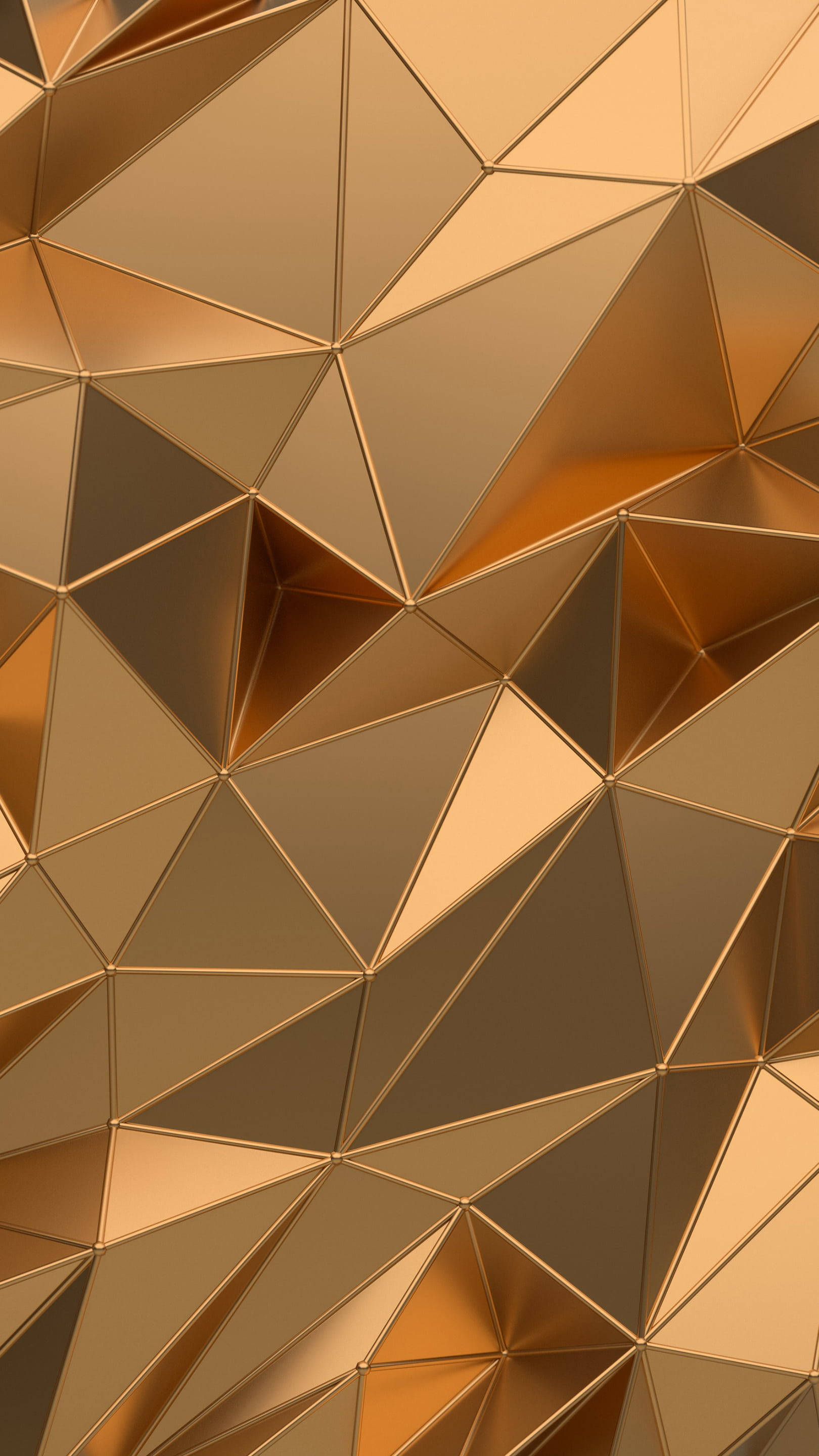 iPhone 12 Pro Max Goud Poligoon Muurpapier