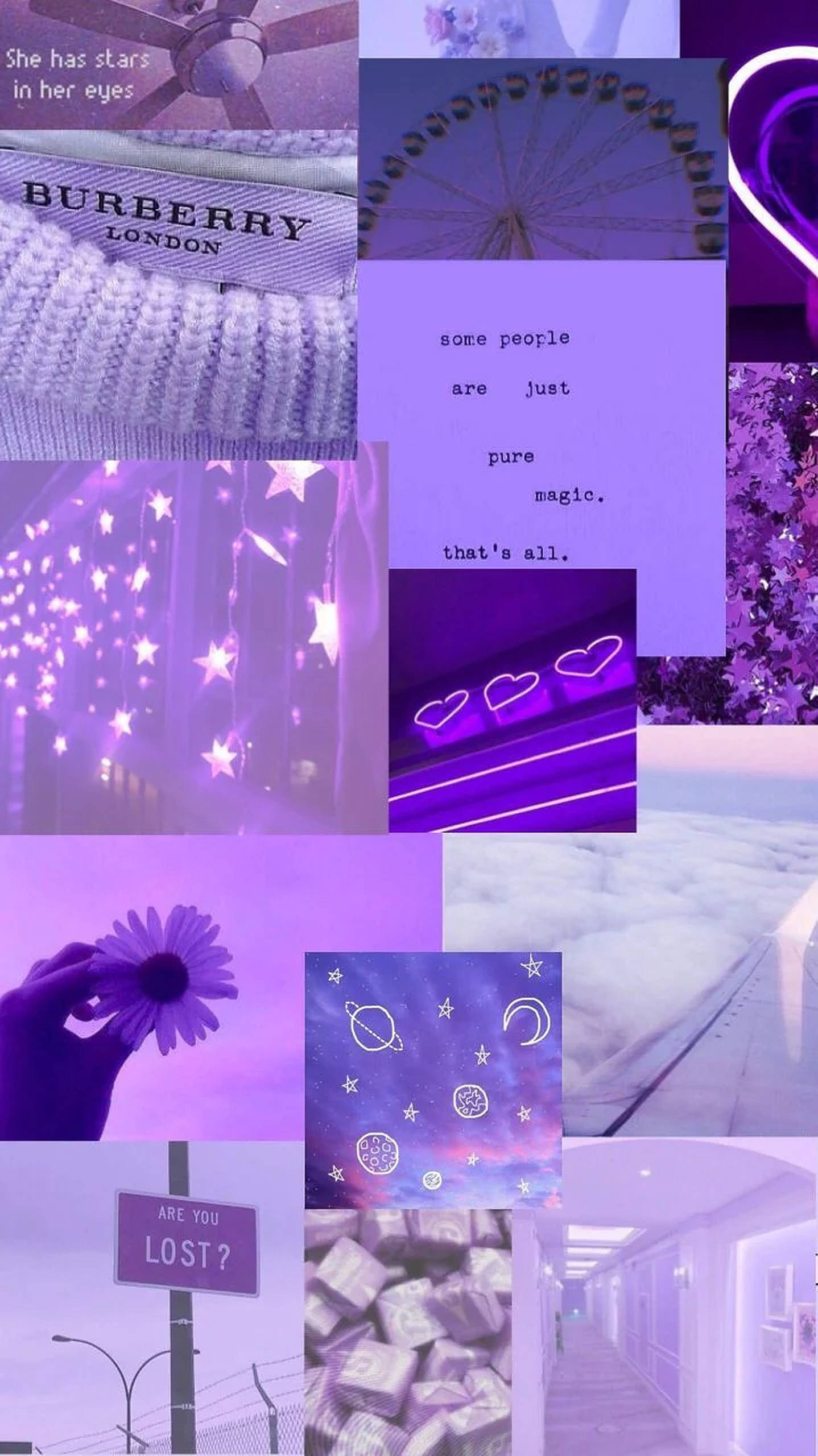 iPhone Aesthetic Lila Collage Muurpapier