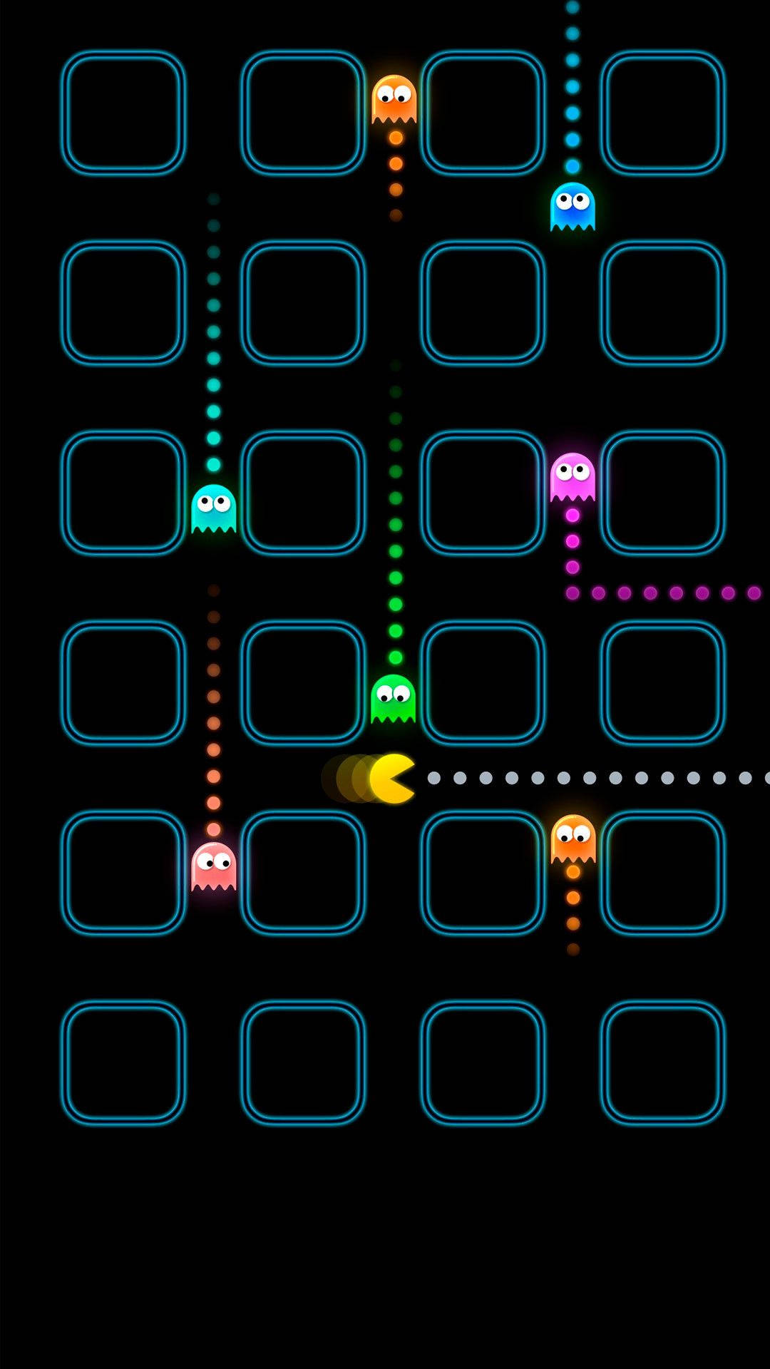 iPhone Gaming Pacman Eet Spoke Muurpapier