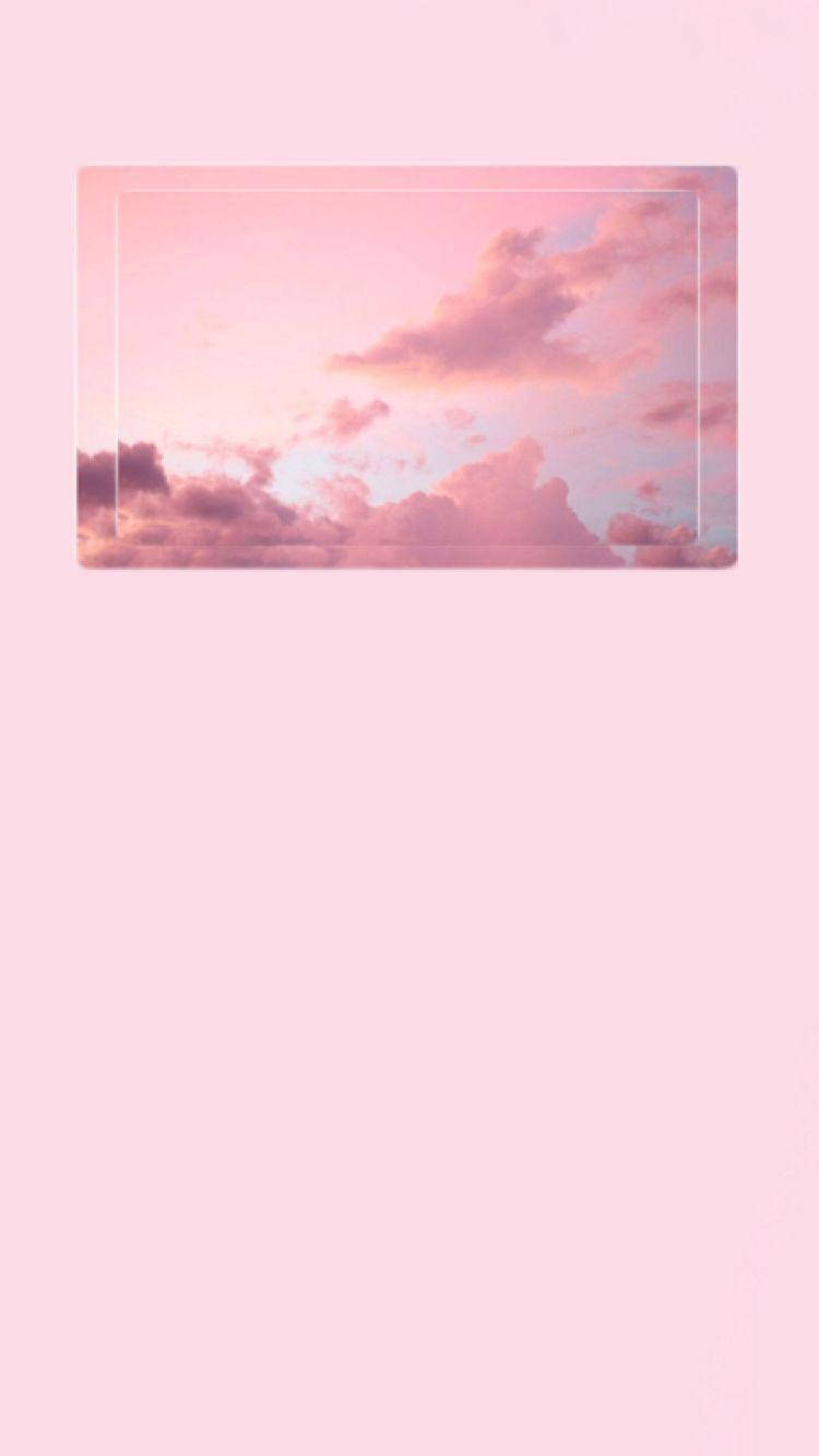 iPhone Pink Estetiese Geraamde Lug Muurpapier