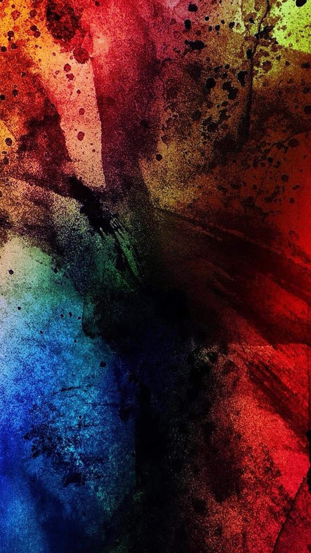 iPhone X Abstrakte Skildery Swart Spatsel Muurpapier