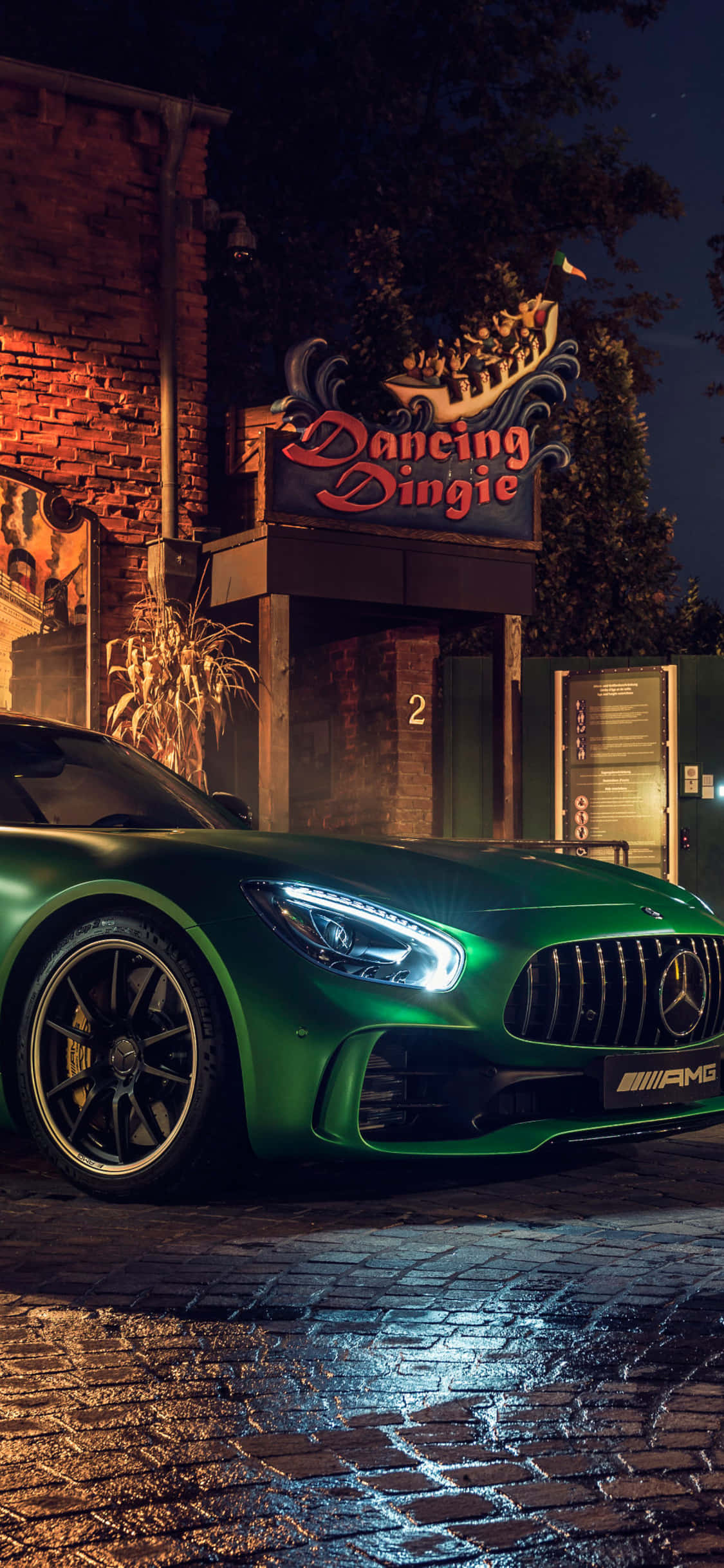 iPhone X Amg Gt-r Agtergrond & Groen AMG GT Muurpapier