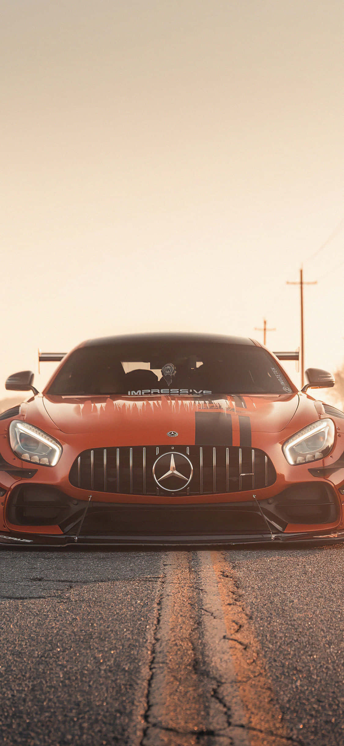iPhone X Amg Gt-r Agtergrond Oranje Voorkant AMG GT Muurpapier