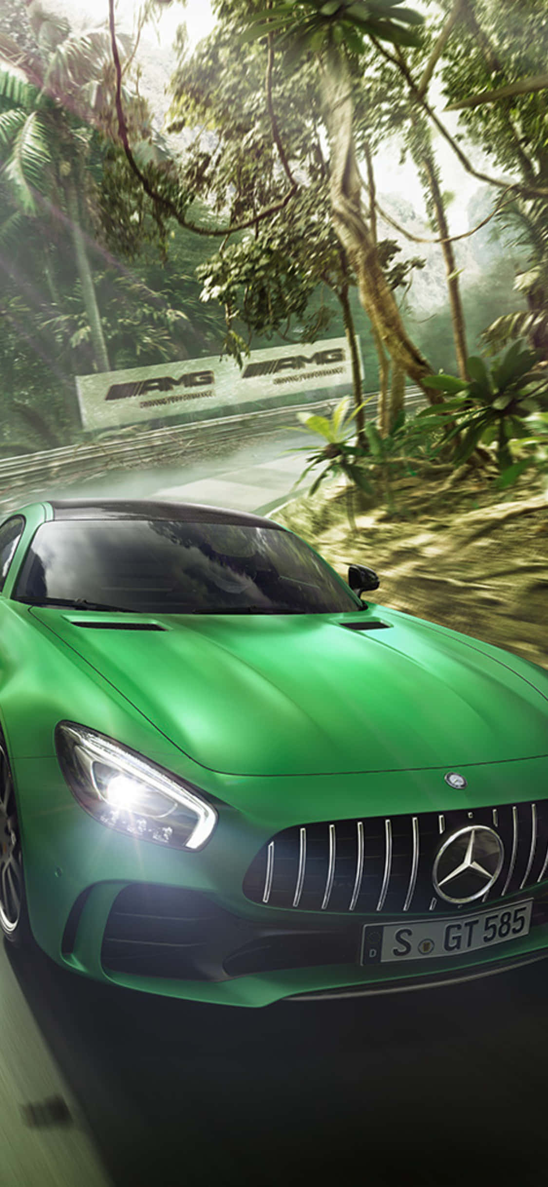 iPhone X AMG GT-R-agtergrond AMG GT op pad Muurpapier
