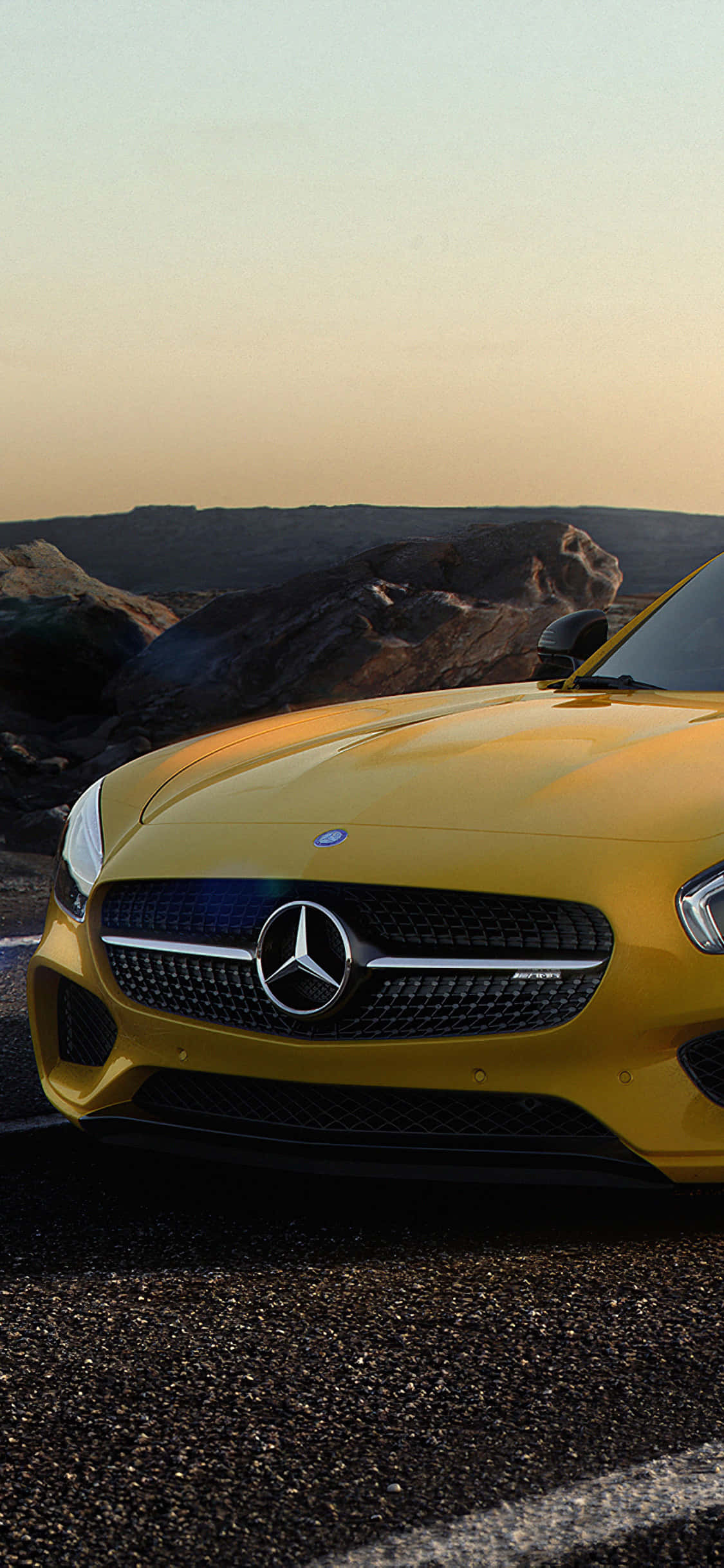 iPhone X Amg Gt-r Agtergrond Geel Neus AMG GT Muurpapier