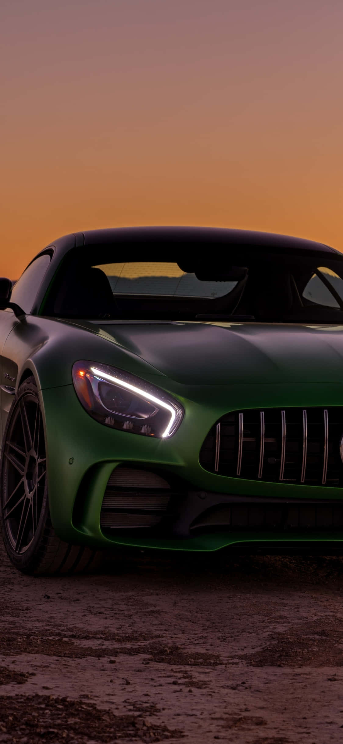 iPhone X Amg Gt-r Agtergrond Groen Mercedez AMG Muurpapier