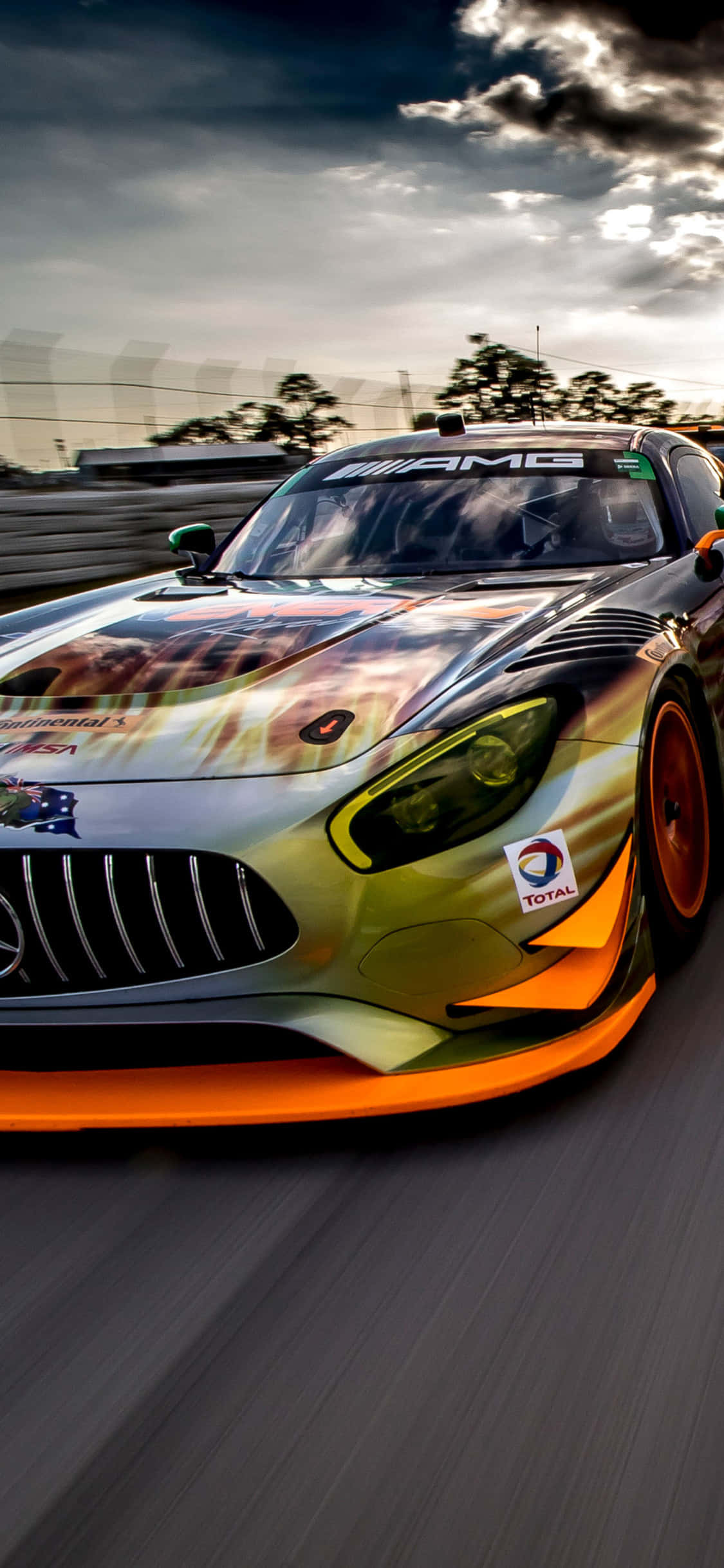iPhone X Amg Gt-r Agtergrond met Jagluiperdpatroon Muurpapier