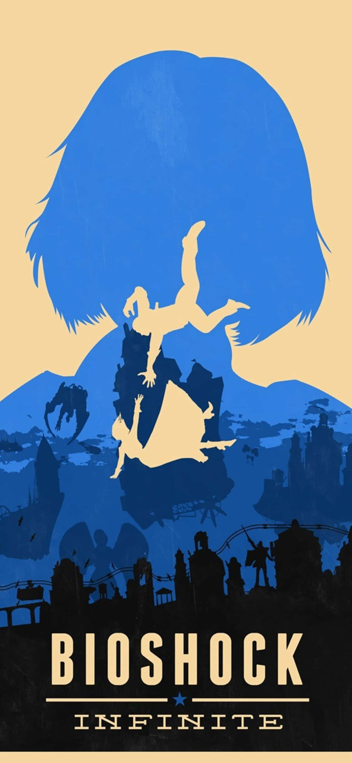 iPhone X Bioshock Infinite Agtergrond Plakkaat Booker Vang Elizabeth Muurpapier