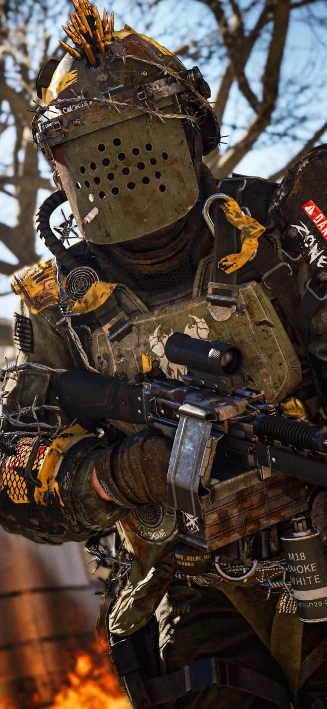 iPhone X Call Of Duty Black Ops Cold War Agtergrond Soldaat Muurpapier