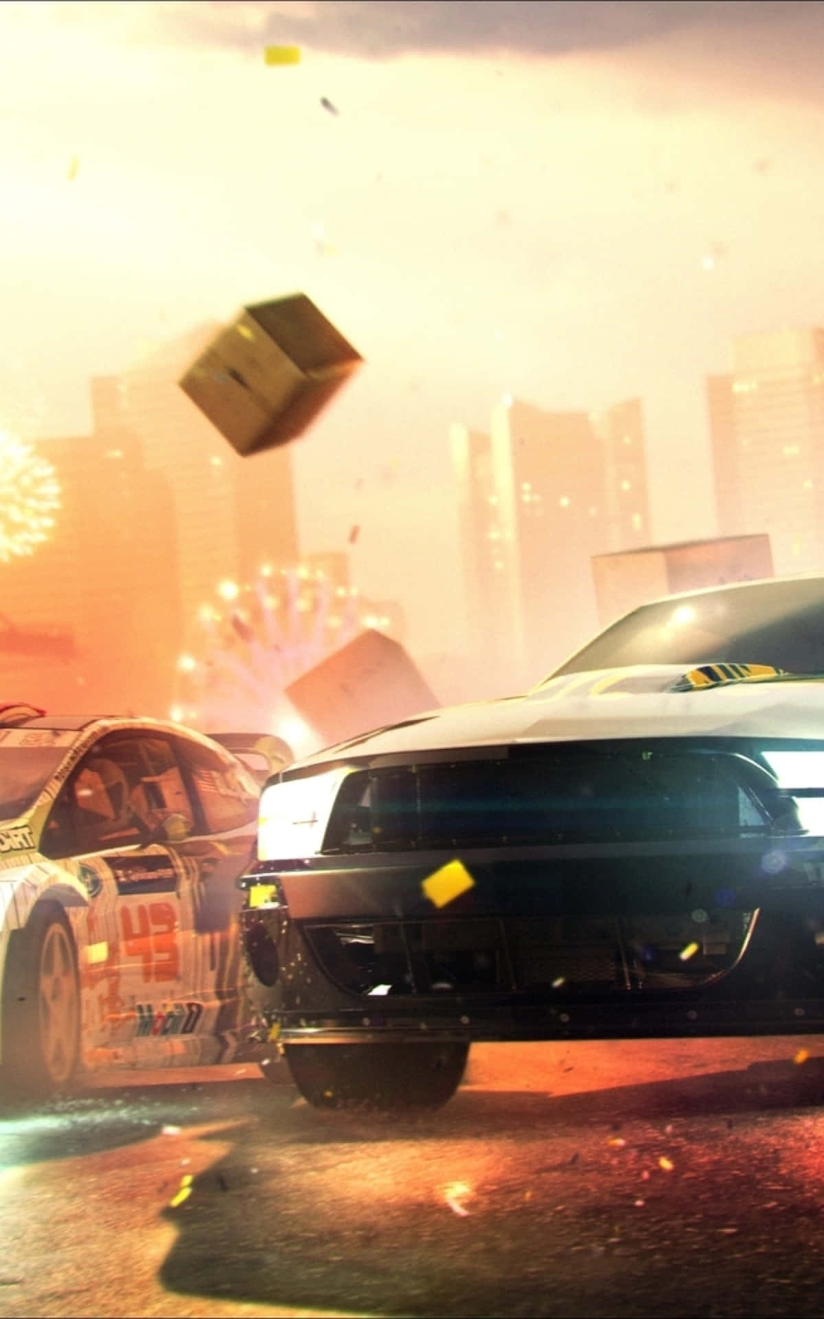 iPhone X Dirt Showdown Kartonboks Agtergrond Muurpapier