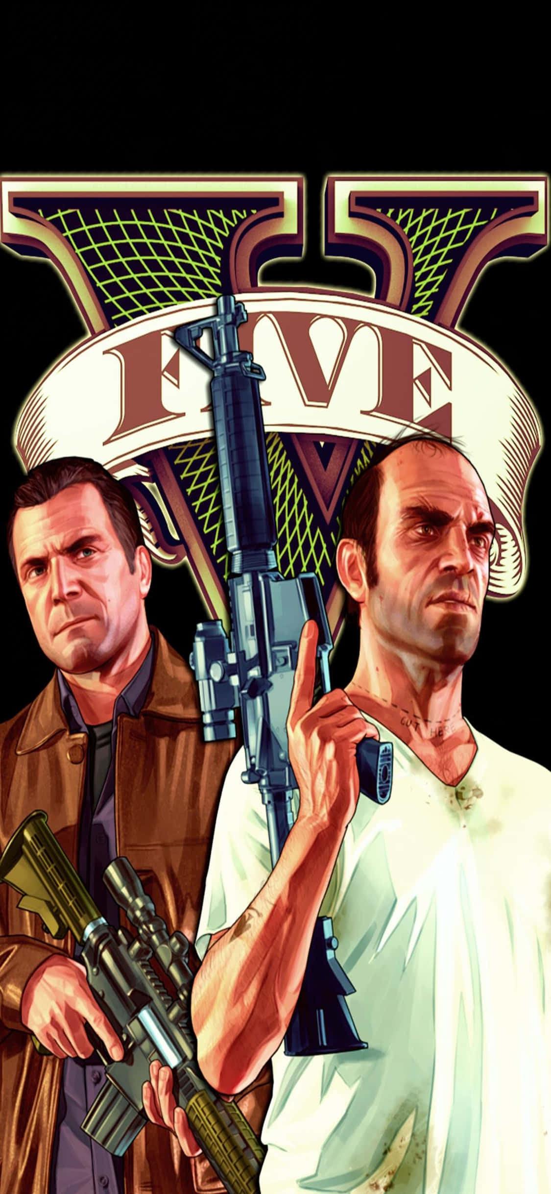 iPhone X Grand Theft Auto V Agtergrond Michael & Trevor Muurpapier