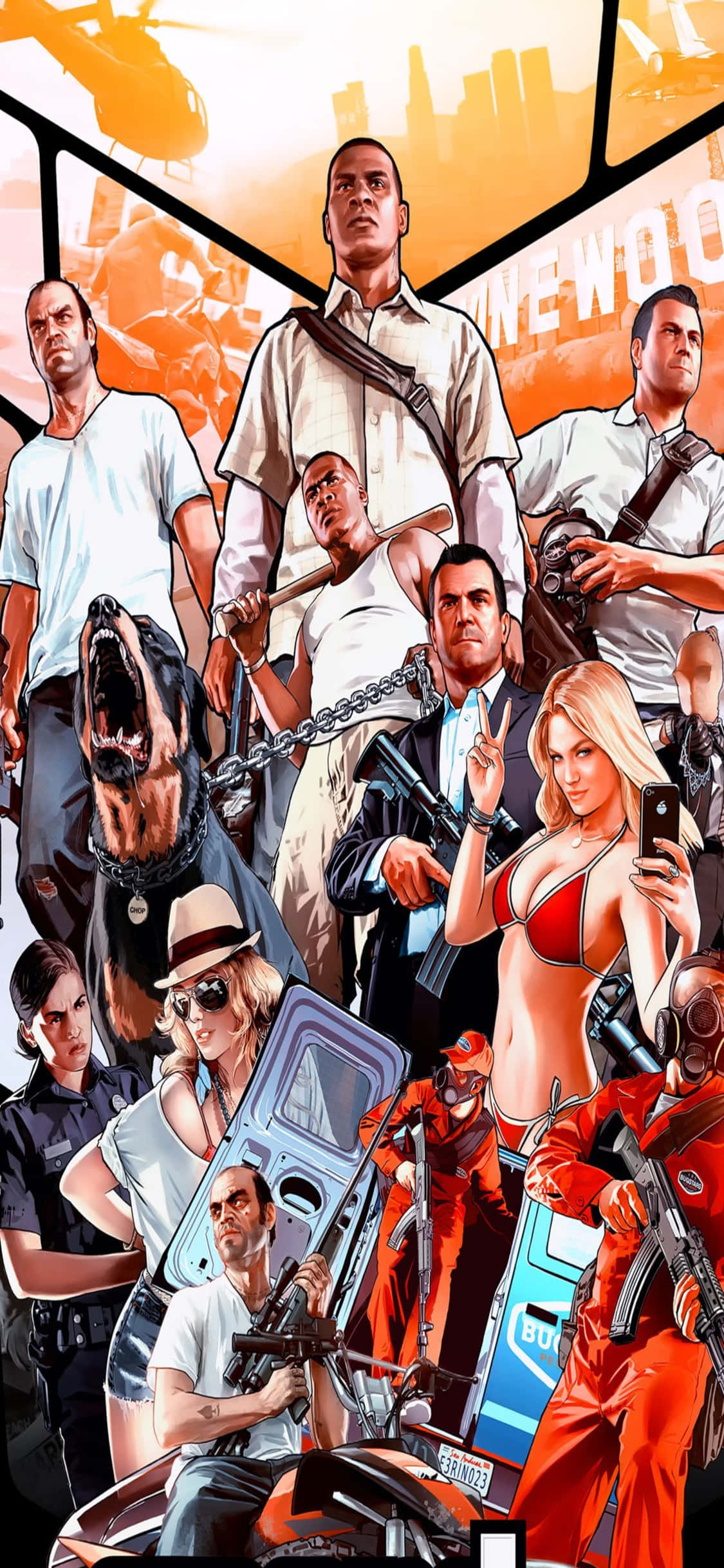 iPhone X Grand Theft Auto V Agtergrond & Die Karakter Muurpapier