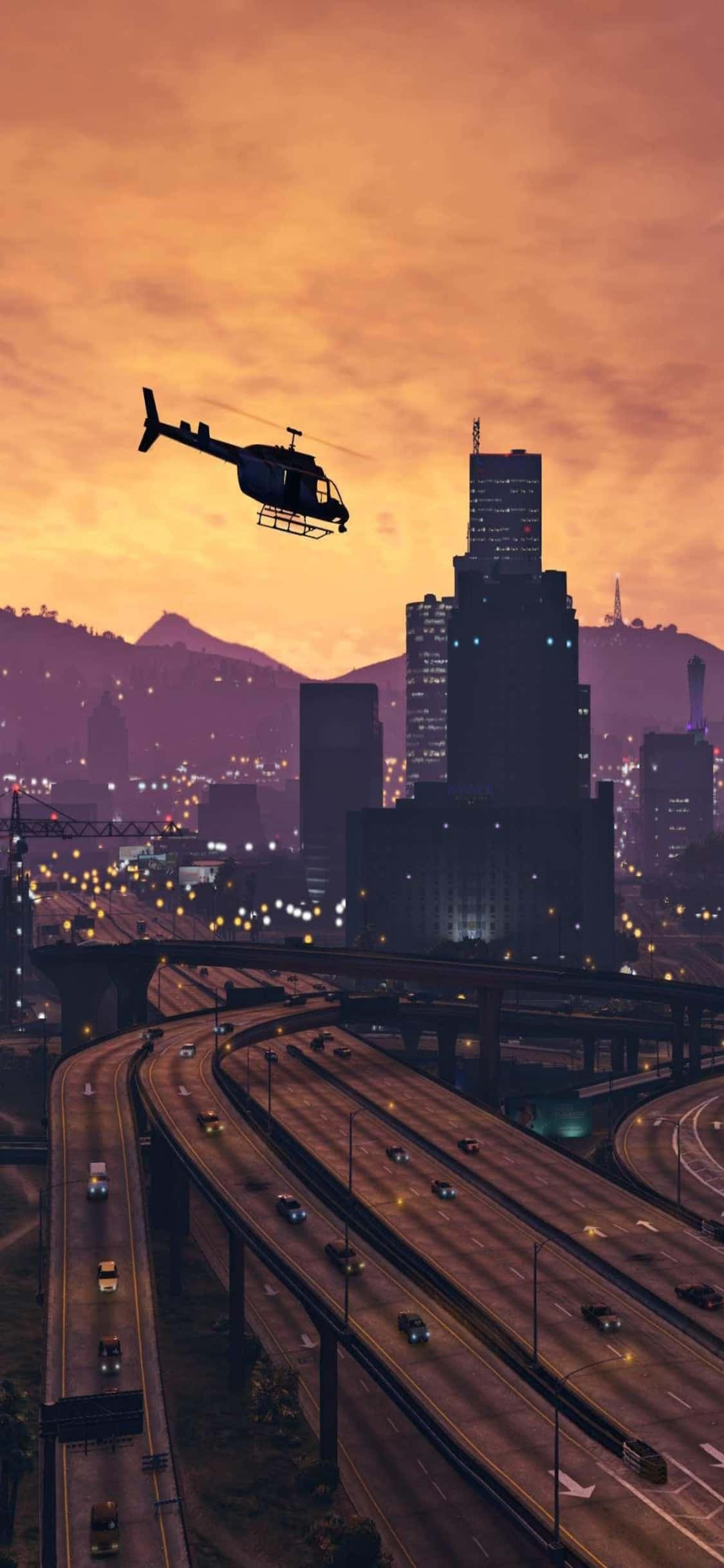 iPhone X Grand Theft Auto V-agtergrond & Helikopter Muurpapier
