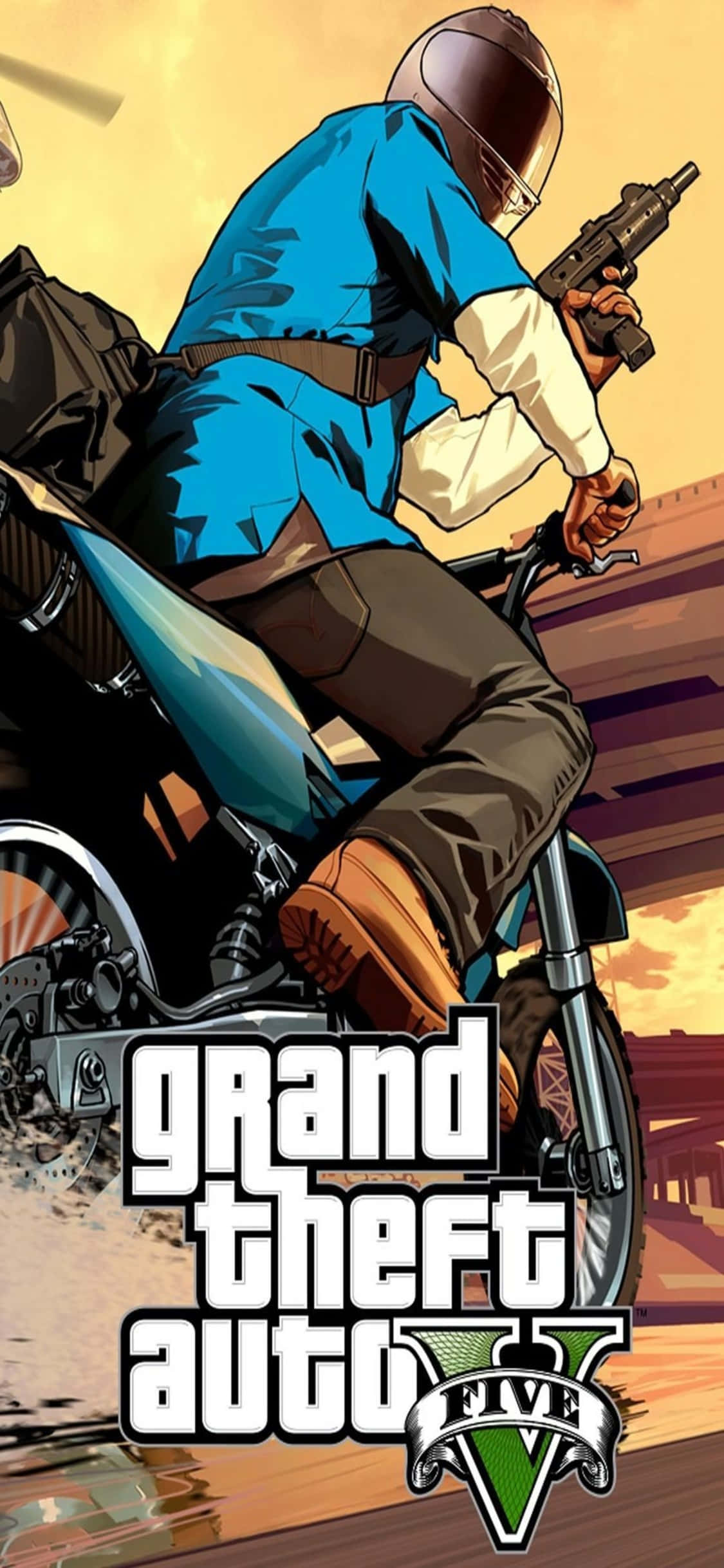 iPhone X Grand Theft Auto V Agtergrond & Motorfiets Muurpapier