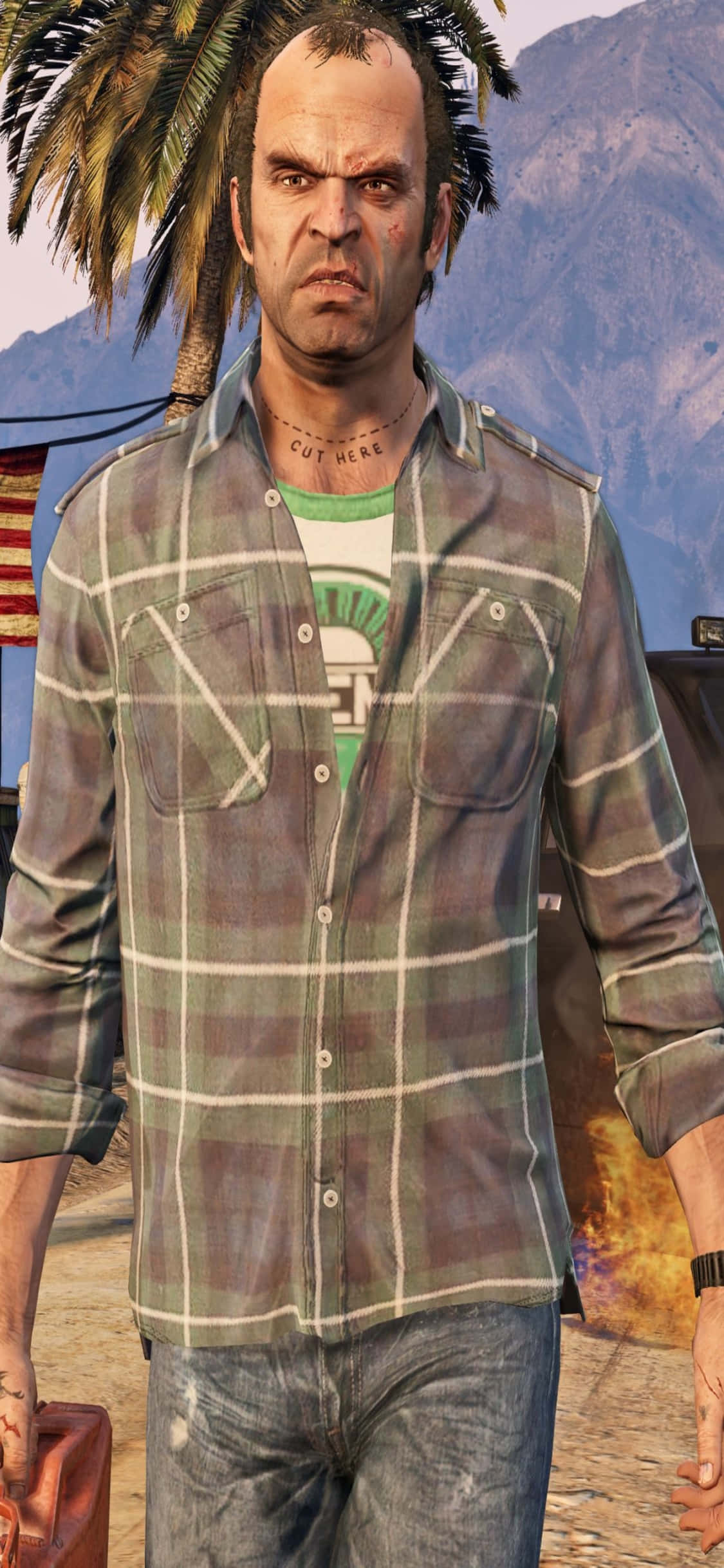 iPhone X Grand Theft Auto V Agtergrond Trevor In Polo Muurpapier