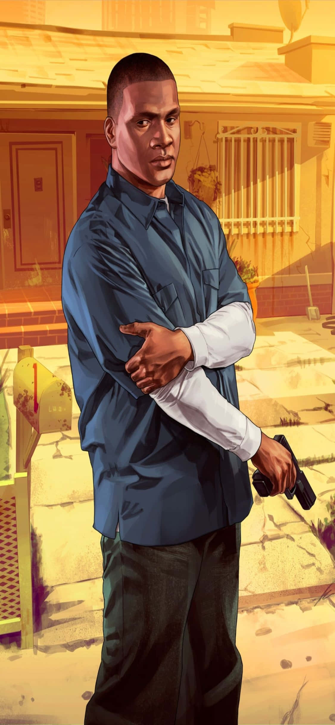 iPhone X Grand Theft Auto V Agtergrond Frank In Mou Muurpapier