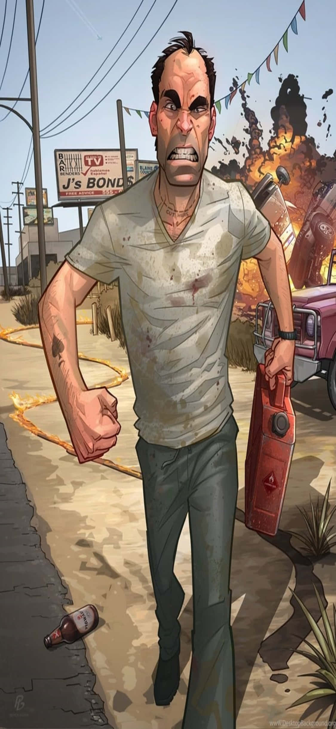 iPhone X Grand Theft Auto V Agtergrond Kwaai Trevor Muurpapier