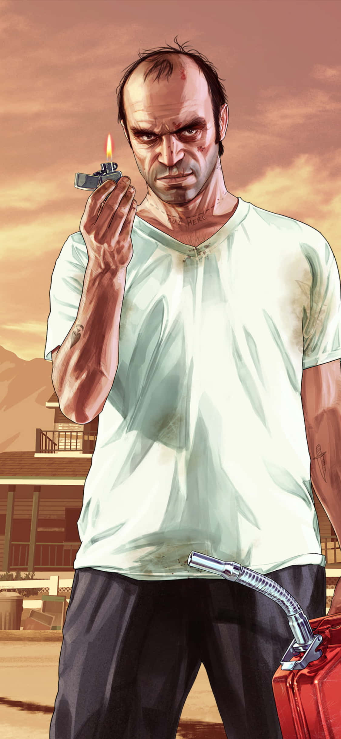 iPhone X Grand Theft Auto V Agtergrond Aansteker & Petrol Muurpapier