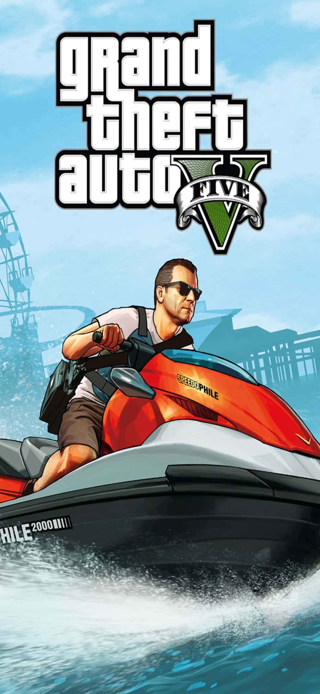 iPhone X Grand Theft Auto V Agtergrond En Jetski Muurpapier