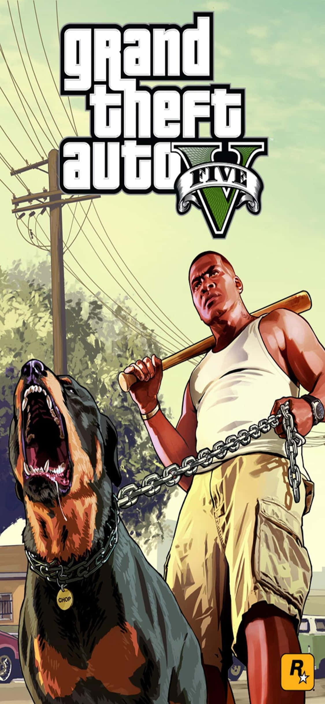 iPhone X Grand Theft Auto V Agtergrond Franklin & Chop Muurpapier