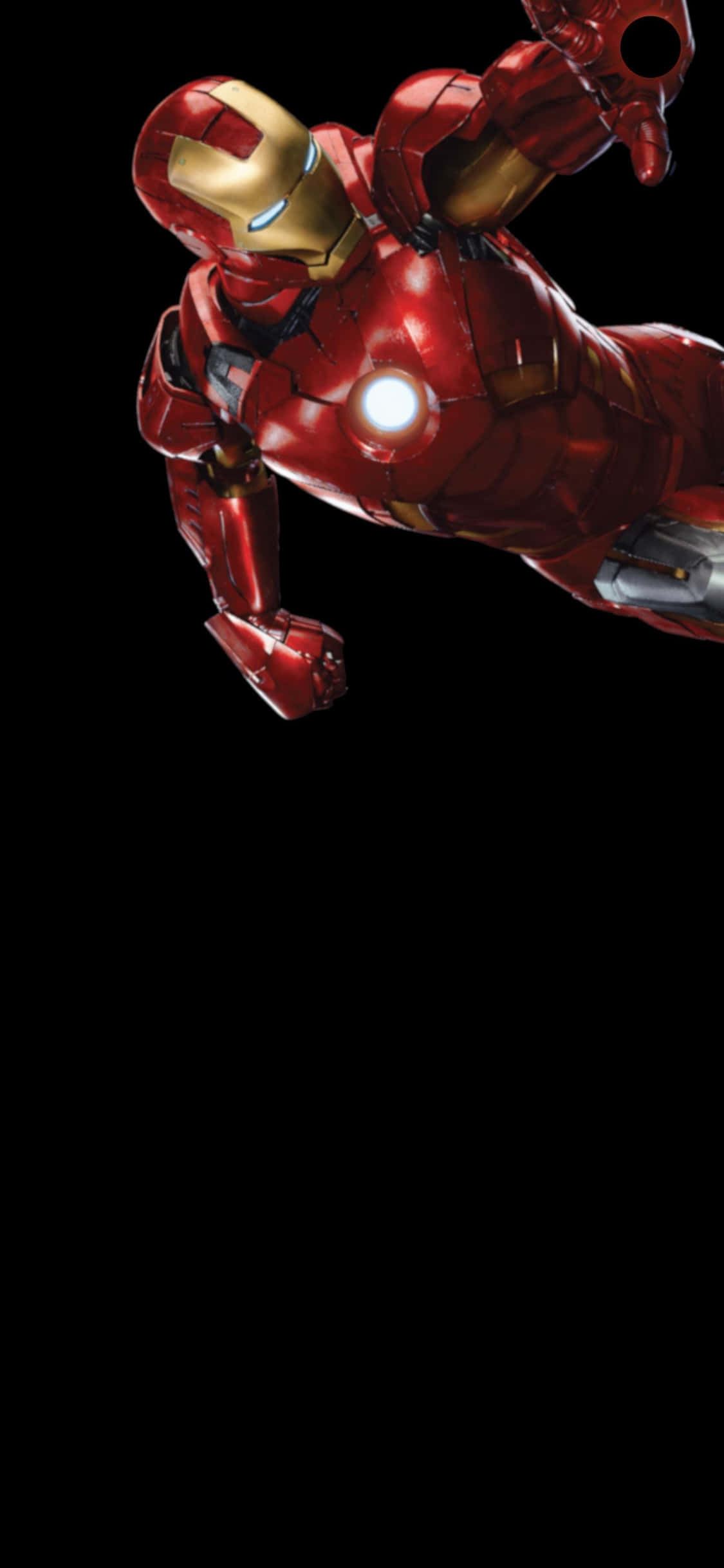 iPhone X Iron Man Agtergrond Vlieg Swart Agtergrond Muurpapier