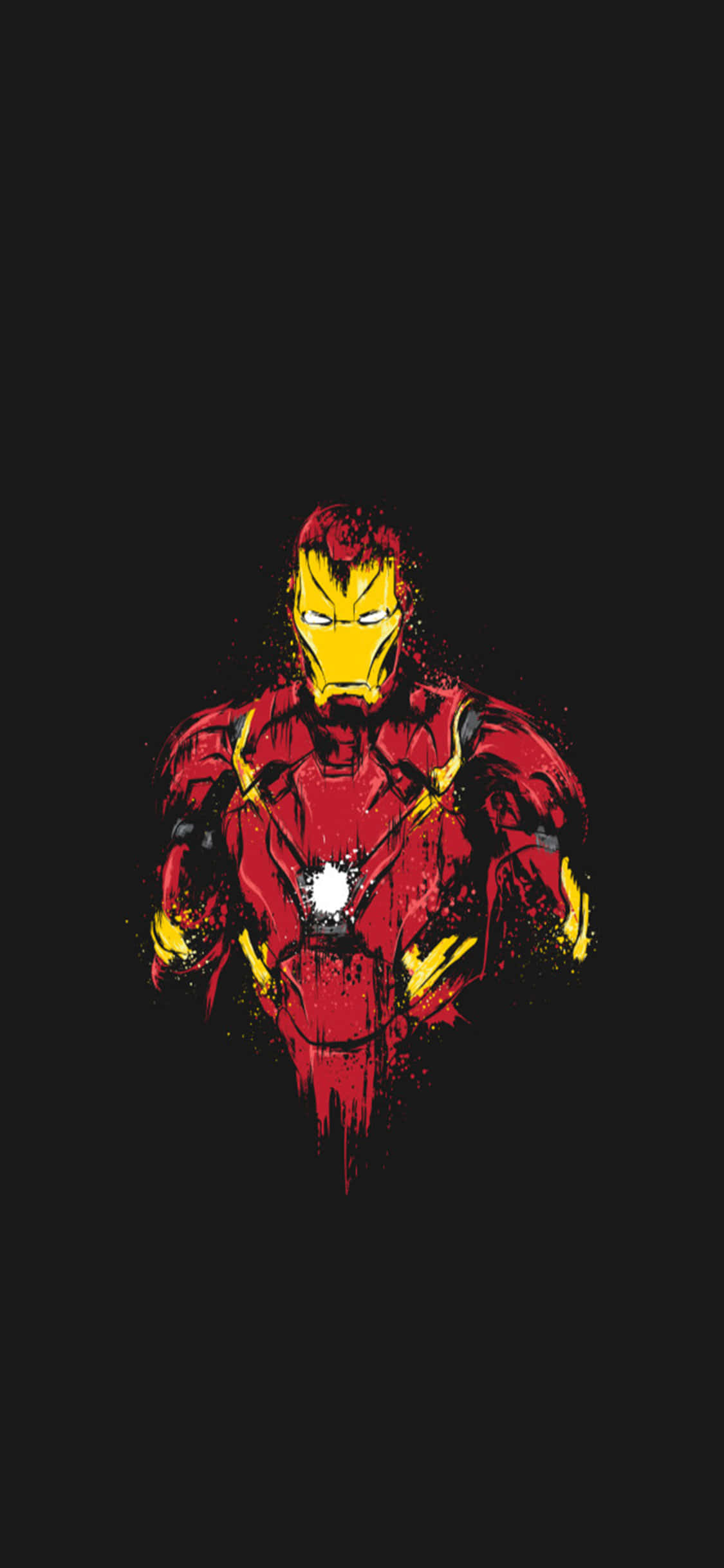 iPhone X Iron Man Agtergrond Iron Man Beskadigde Pak Swart Agtergrond Muurpapier