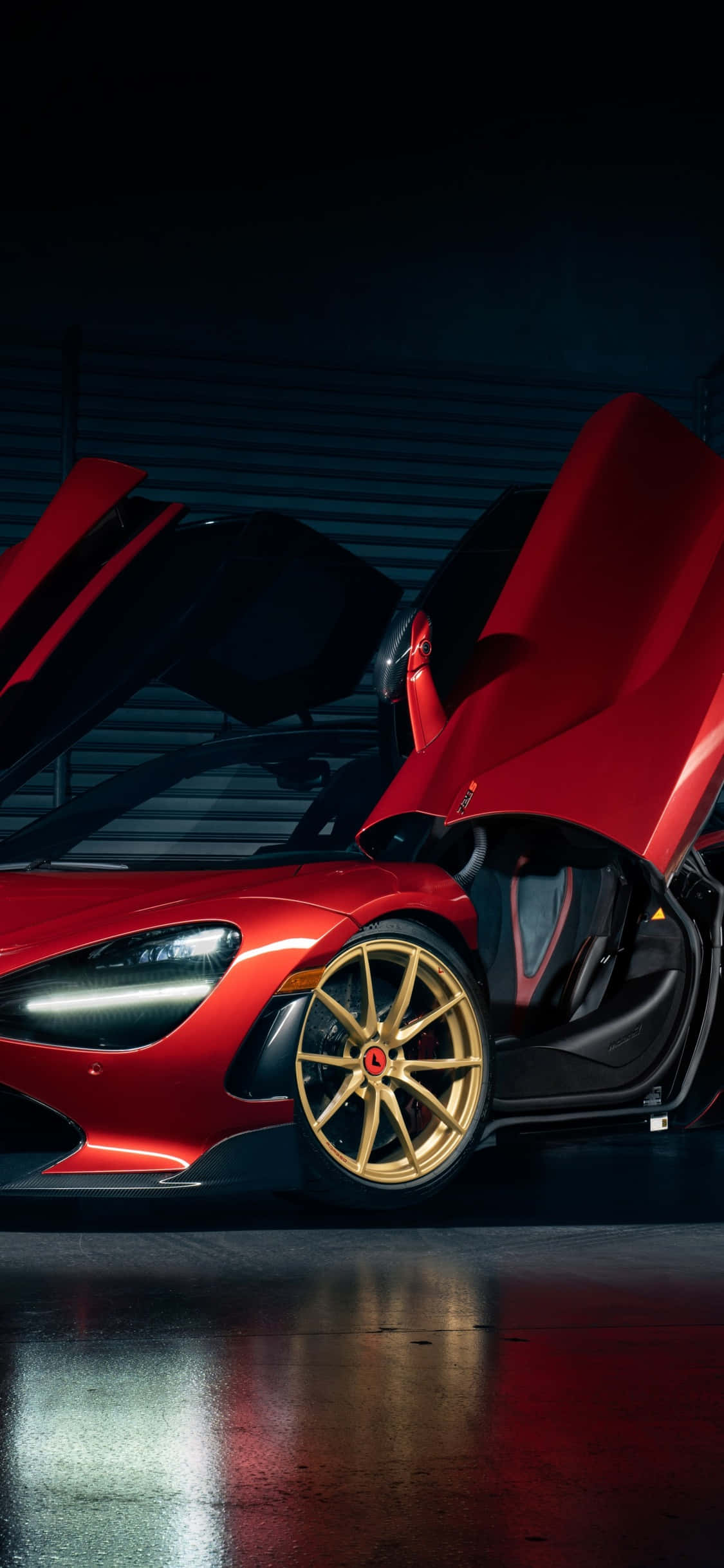 iPhone X Mclaren 720s Rooi Deur Agtergrond Muurpapier