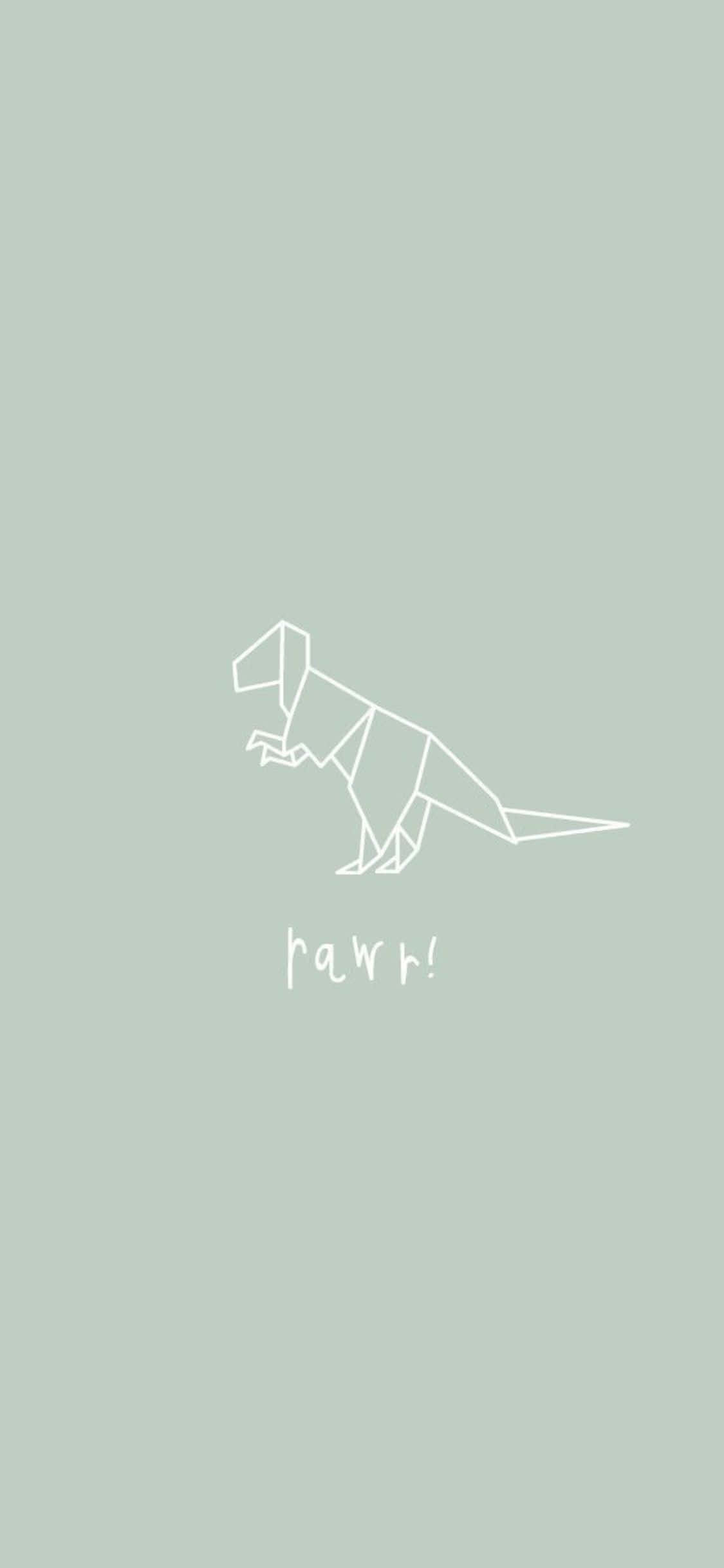 iPhone X Minimal Dinosourus Tekening Agtergrond Muurpapier