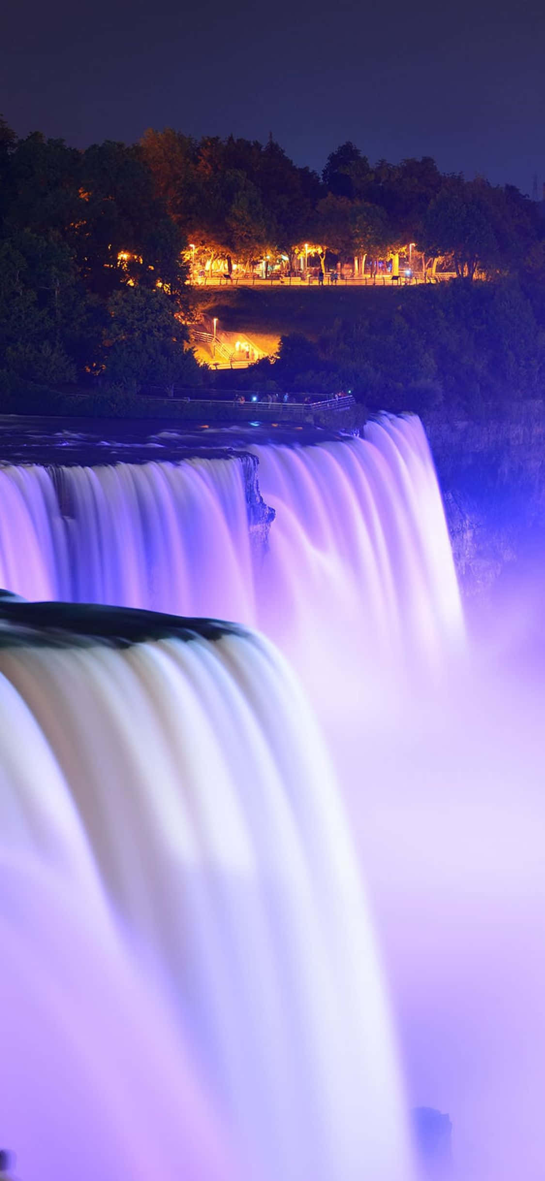 iPhone X Niagara-waterval Gloeiende Agtergrond Muurpapier