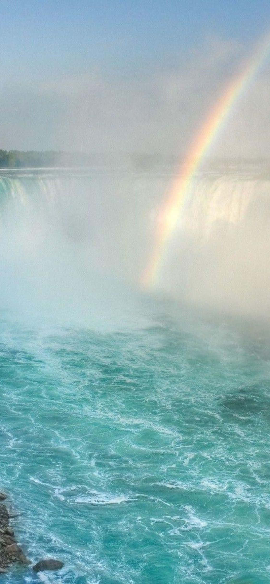 iPhone X Niagara Waterval Reënboog Agtergrond Muurpapier