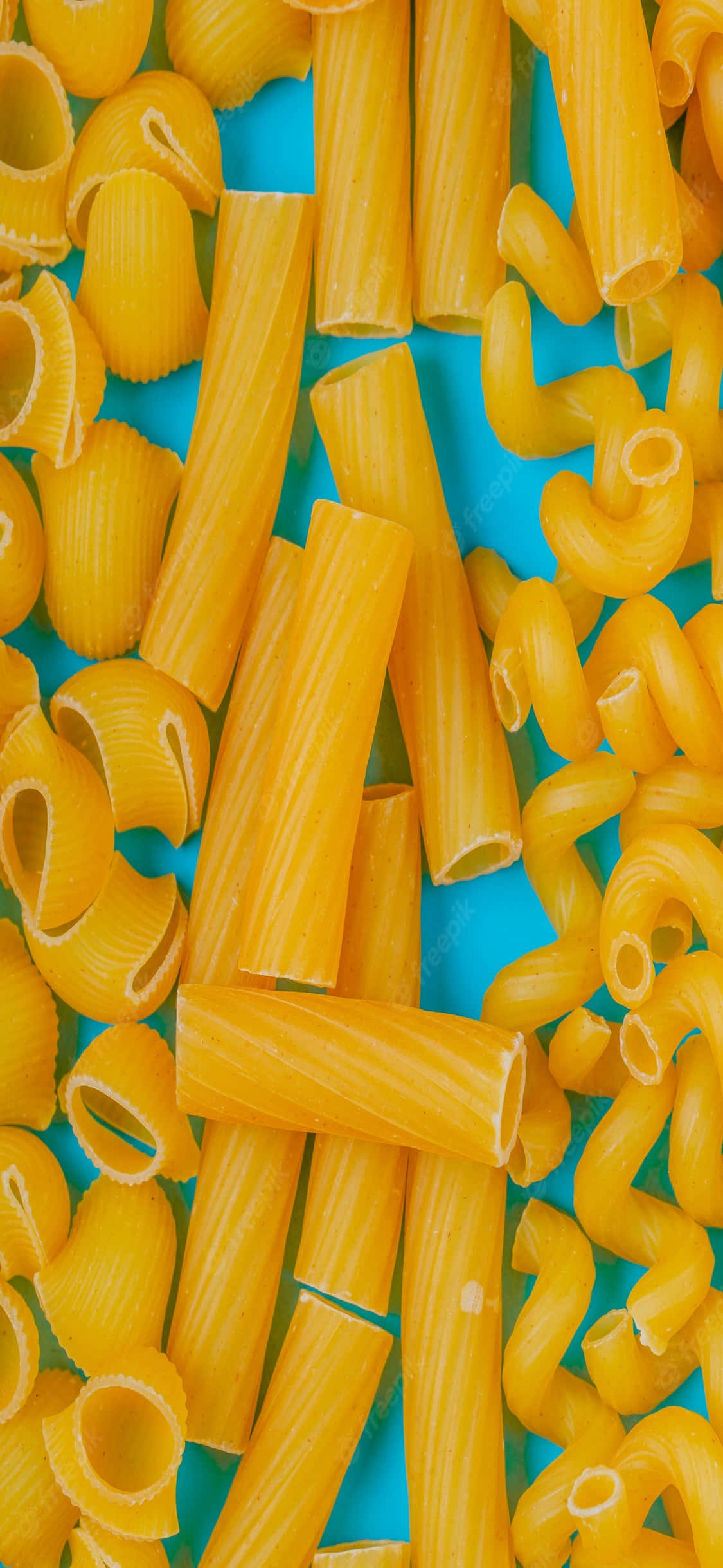 iPhone X Pasta Op Blou Tafel Agtergrond Muurpapier