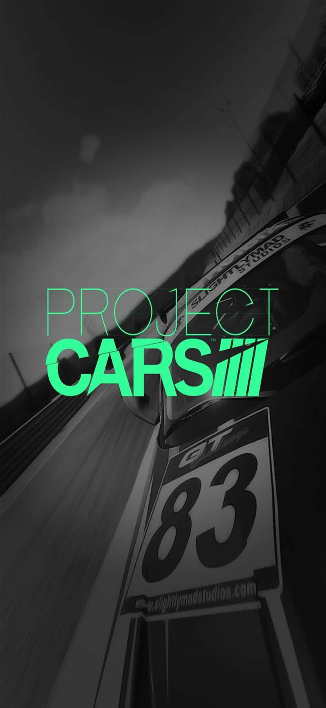 iPhone X Project Cars Agtergrond Speletjie Titel Plakkaat Groen Muurpapier