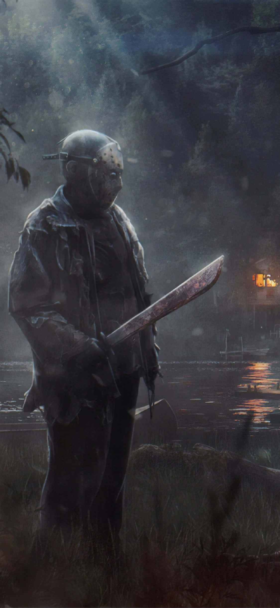 iPhone X Shadow Of Mordor Agtergrond Jason Voorhees Muurpapier