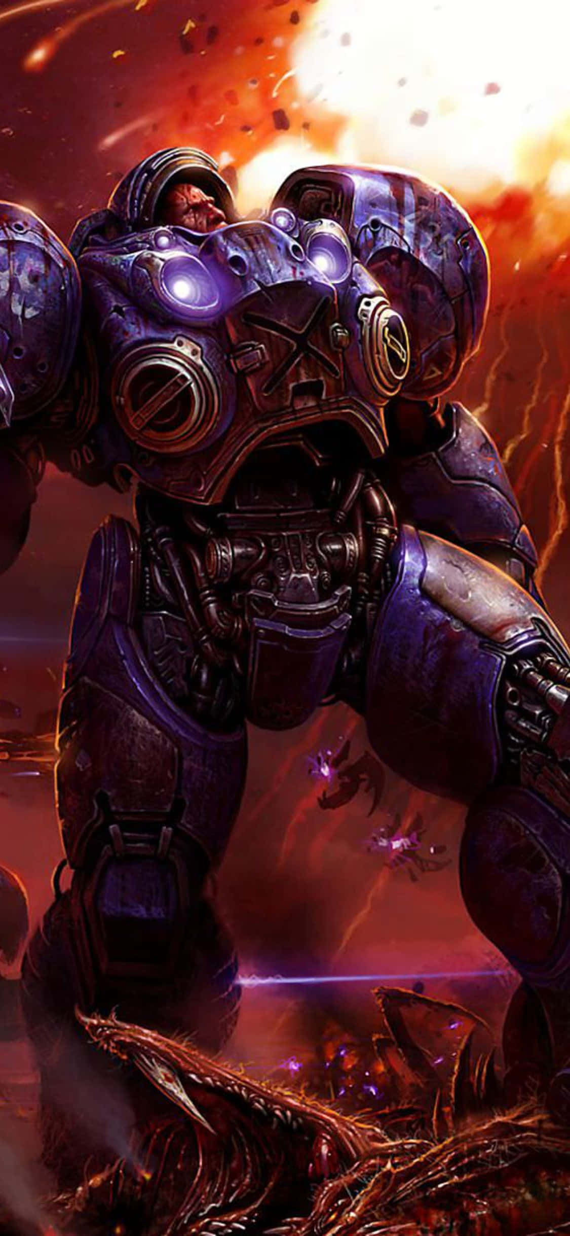 iPhone X Starcraft II Agtergrond Swaar Meganiese Pak Muurpapier