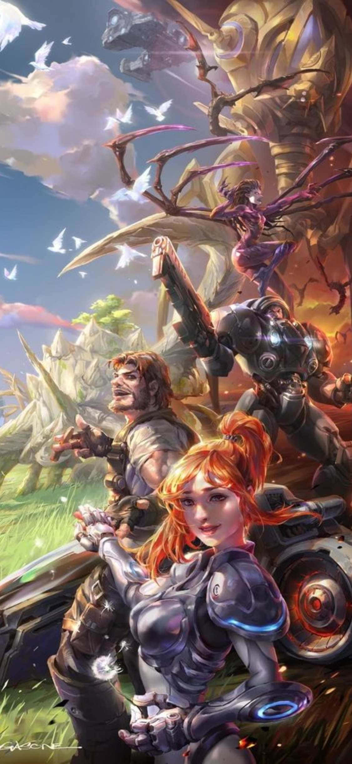 iPhone X Starcraft Ii Agtergrond Groen Veld Muurpapier