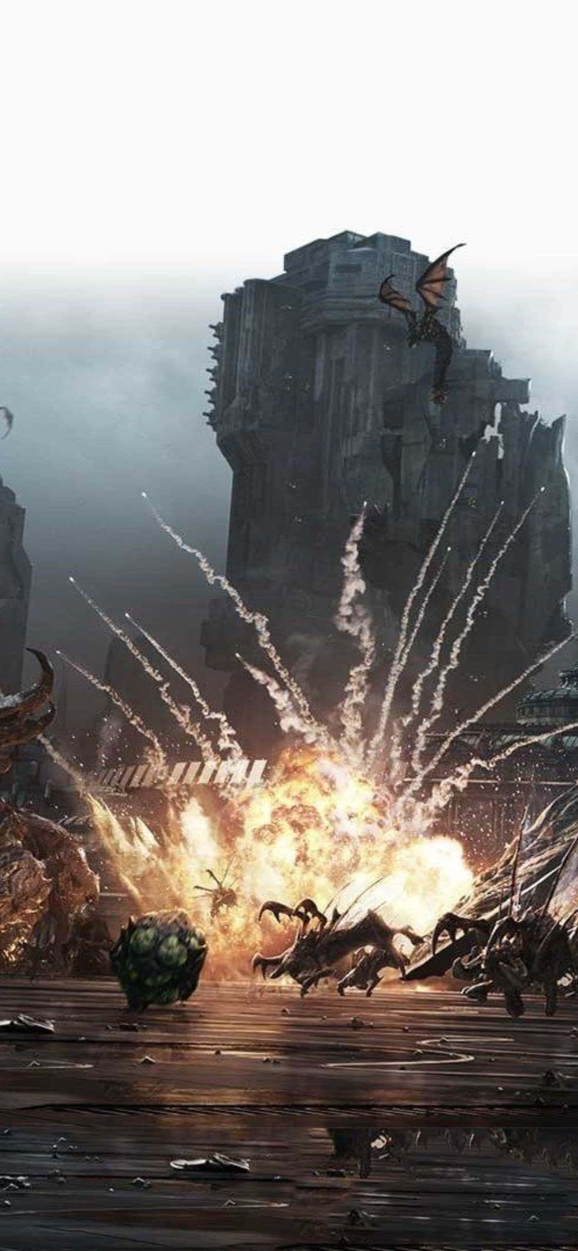 iPhone X Starcraft Ii Agtergrond Zerg Muurpapier
