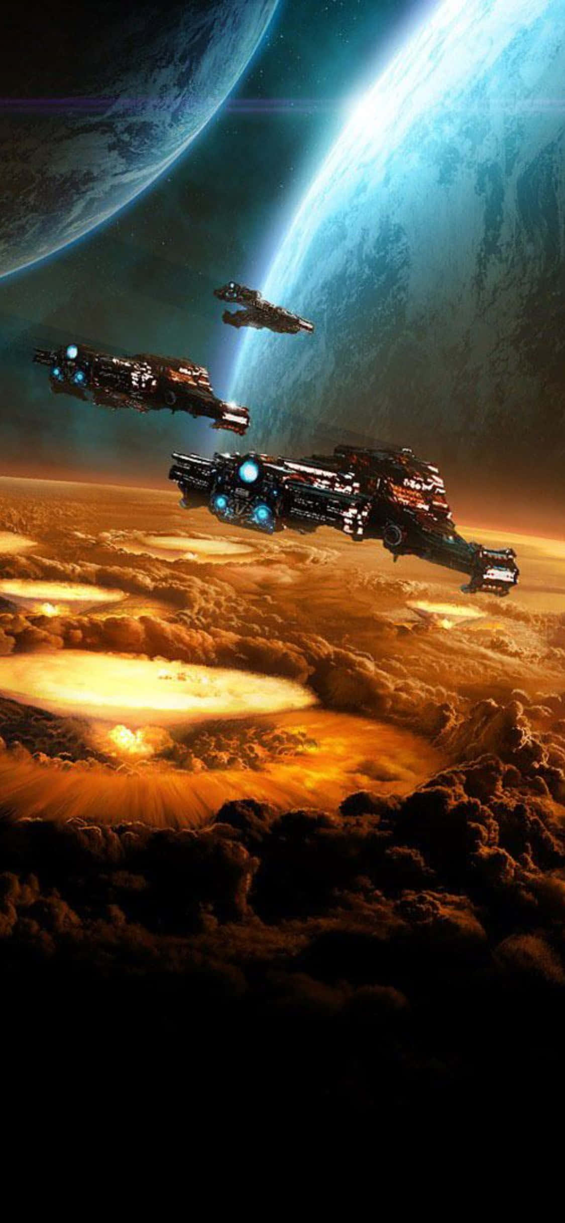 iPhone X Starcraft Ii Agtergrond Planeet Muurpapier