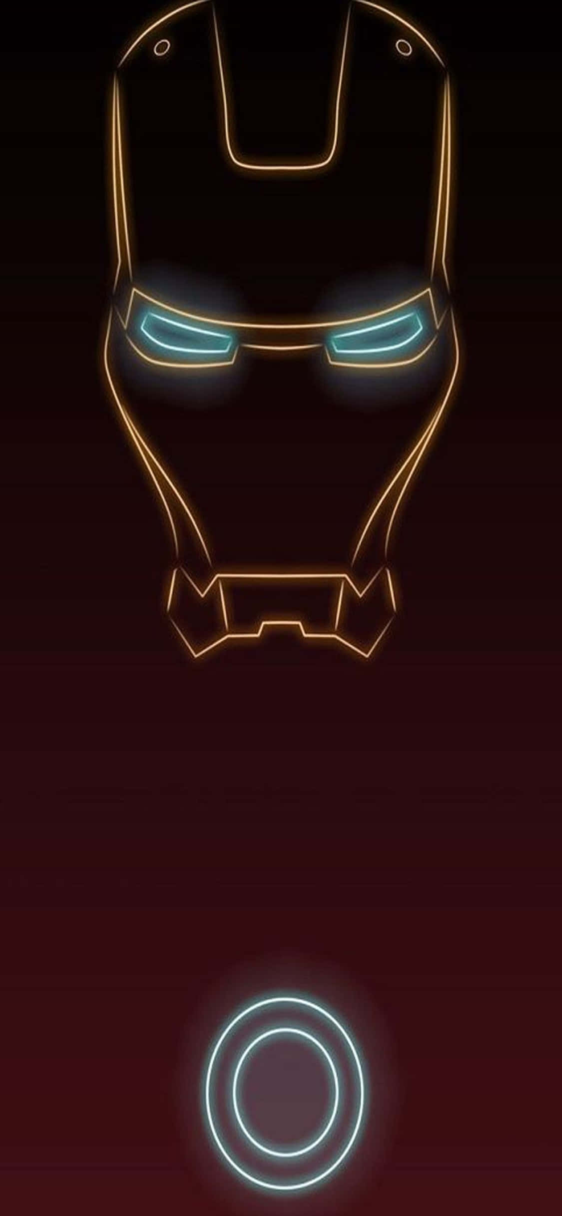 iPhone X Yster Man Agtergrond Yster Man Neon Lig Ontwerp Muurpapier