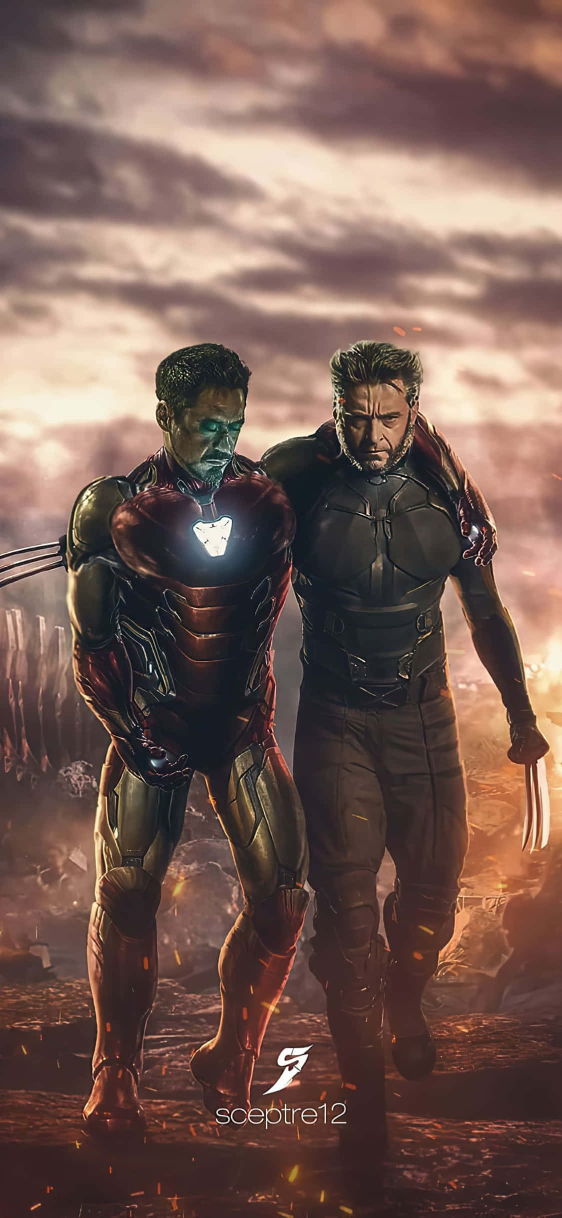 iPhone X Ysterman Agtergrond Ysterman met Wolverine Muurpapier