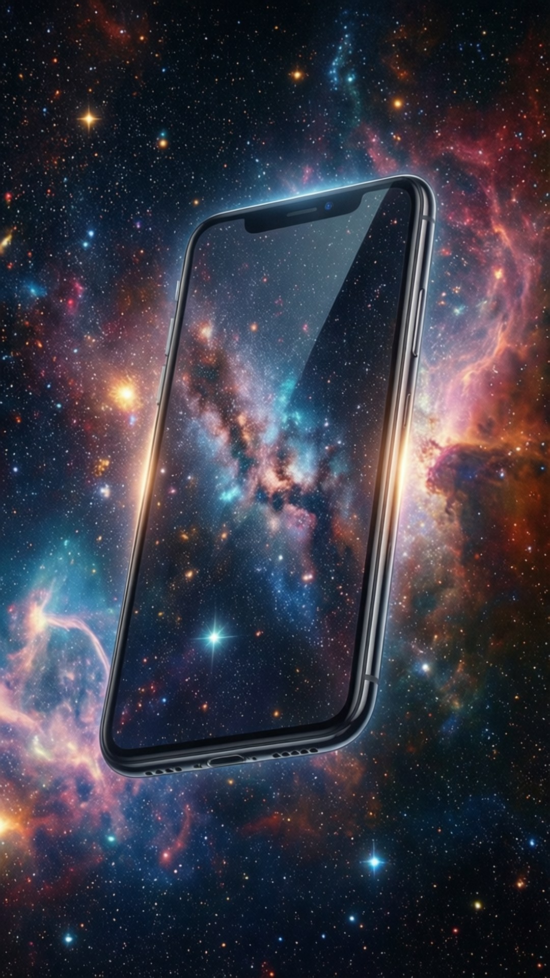 iPhone XR wat in die ruimte sweef Muurpapier