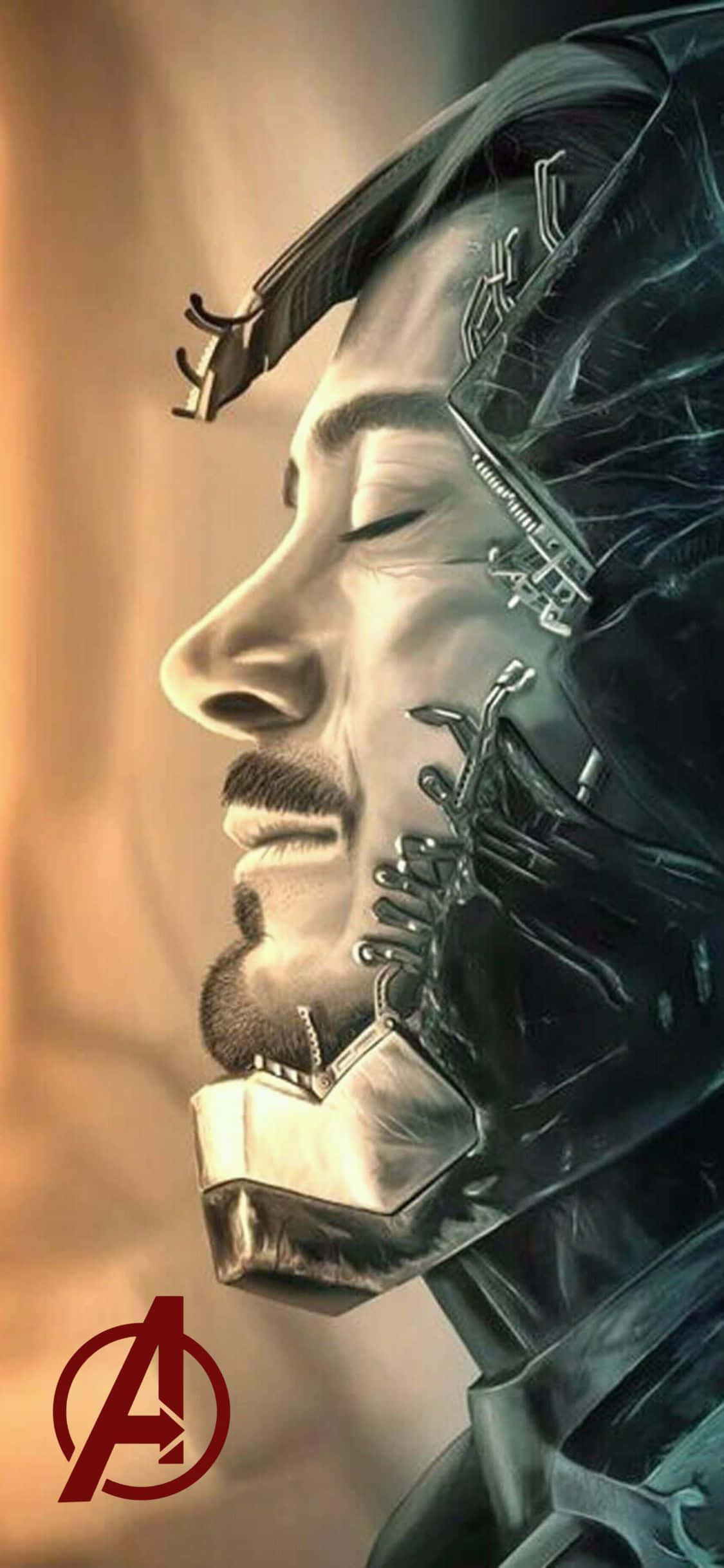 iPhone XS Avengers Agtergrond Tony Stark Rus Muurpapier