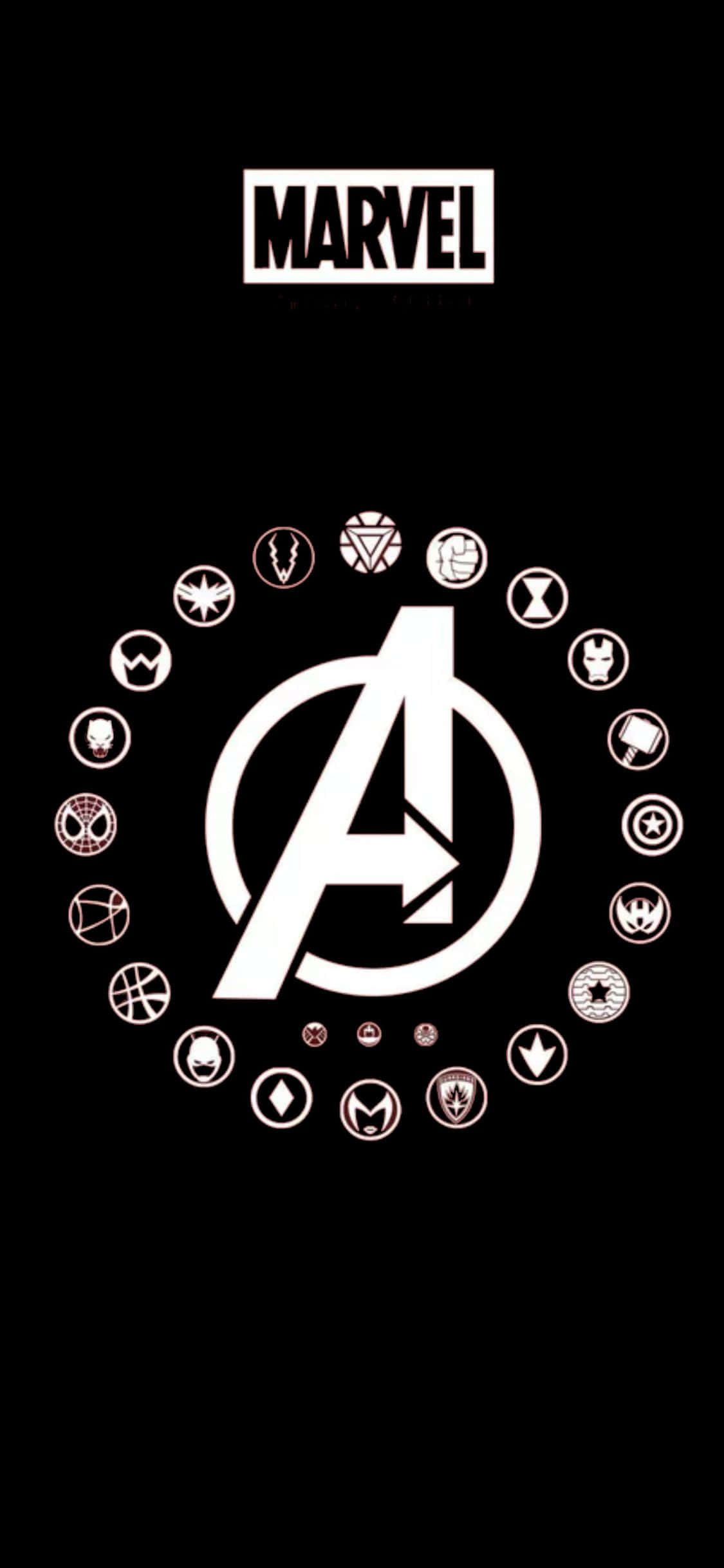 iPhone XS Avengers Logo Agtergrond Met Superhelde Simbool Muurpapier