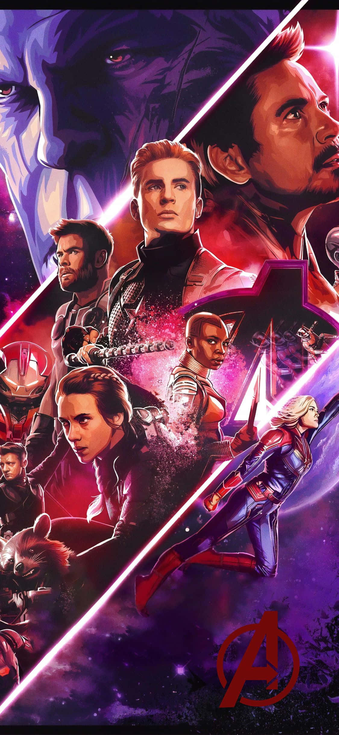 iPhone XS Avengers Agtergrond Thanos En Die Endgame Helde Muurpapier