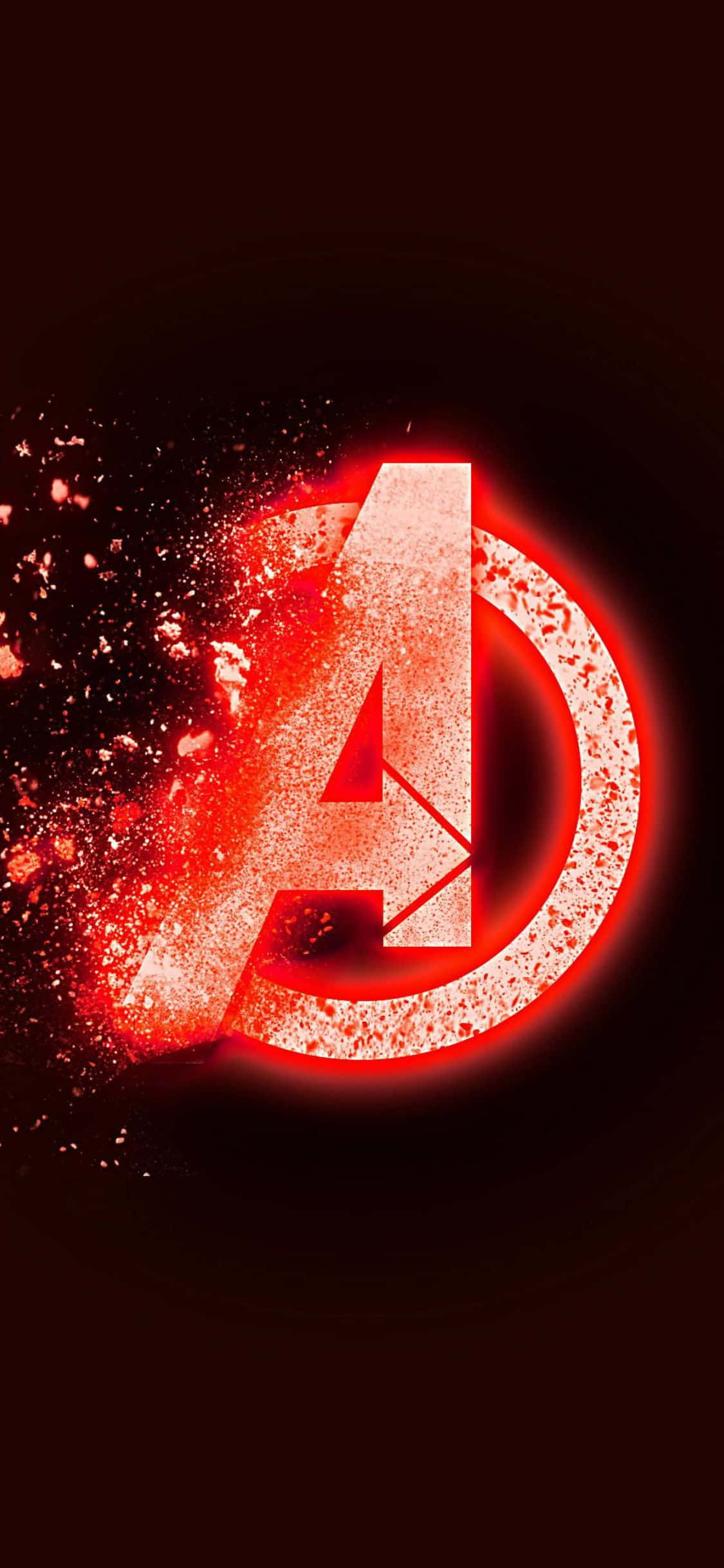 iPhone XS Knipperende Avengers Logo Agtergrond Muurpapier