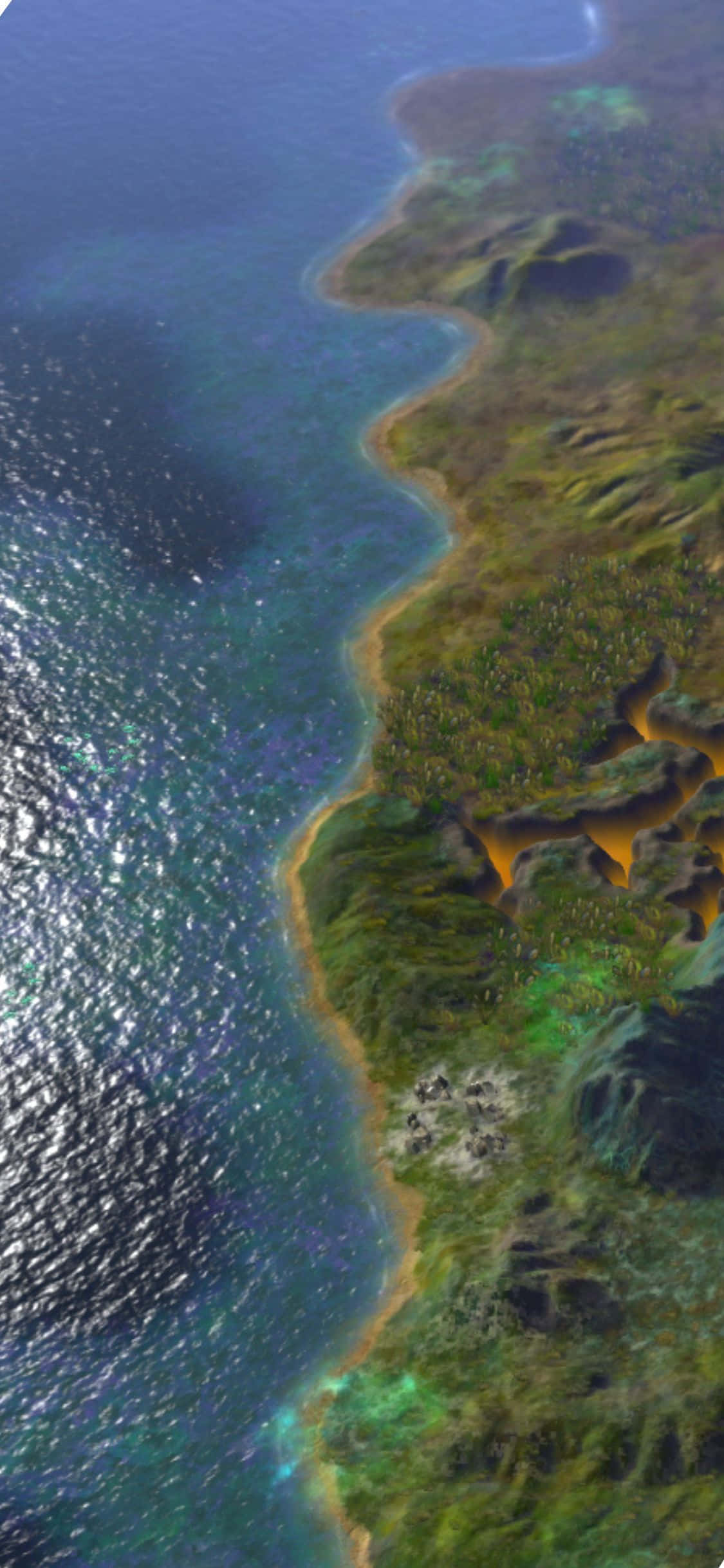 iPhone XS Civilization Beyond Earth Kaart Agtergrond Muurpapier