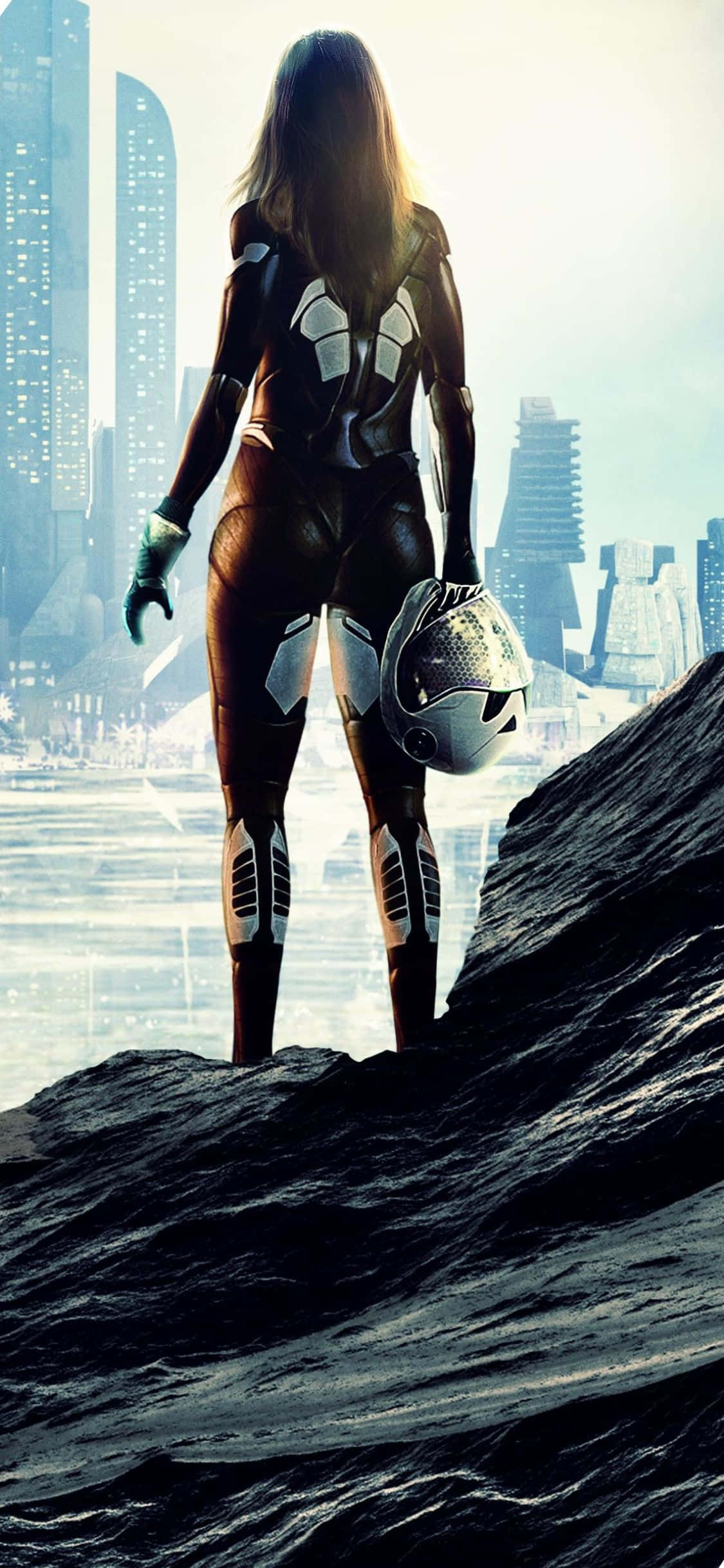 iPhone XS Civilization Beyond Earth Vroulike Ruimtevaarder Agtergrond Muurpapier