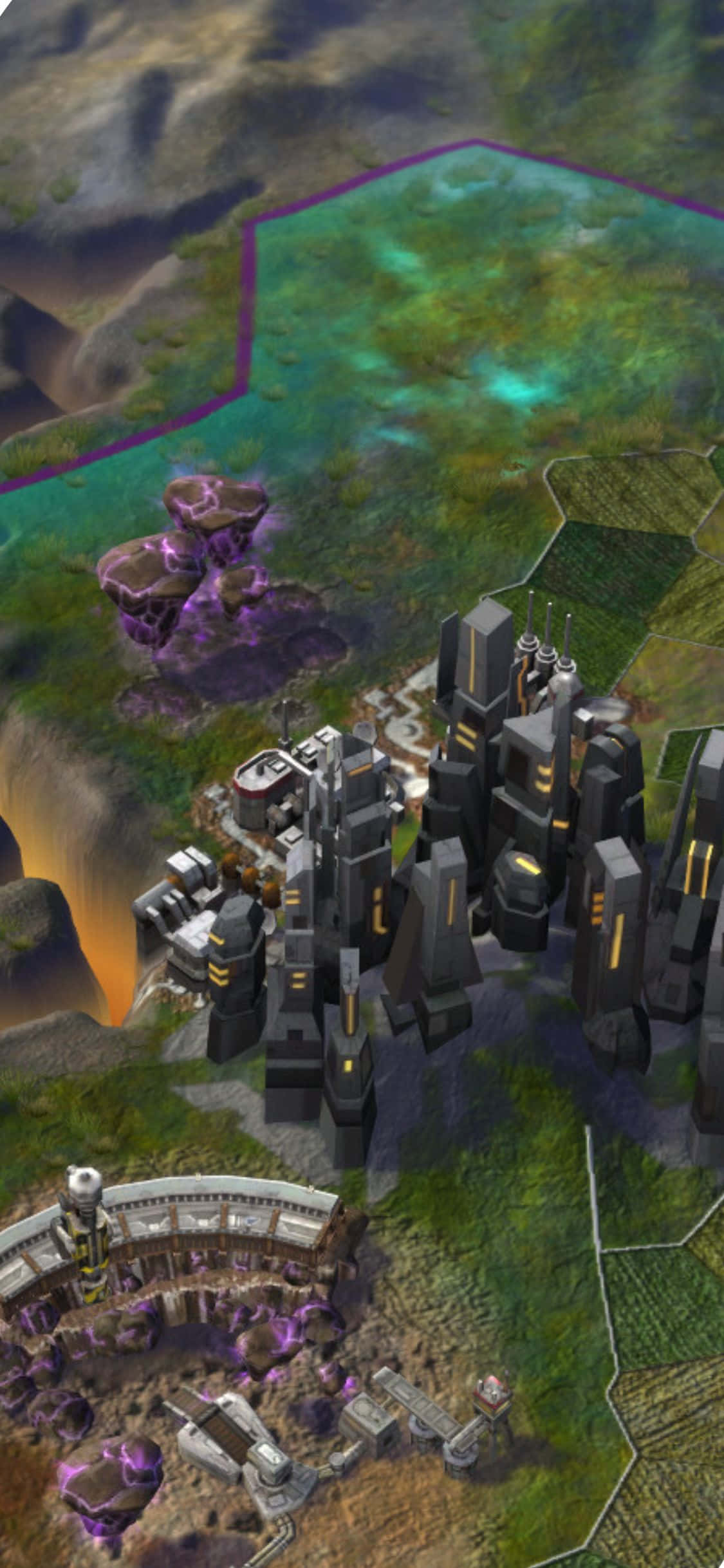 iPhone XS Civilization Beyond Earth Kaart Oorhoofse Skoot Agtergrond Muurpapier