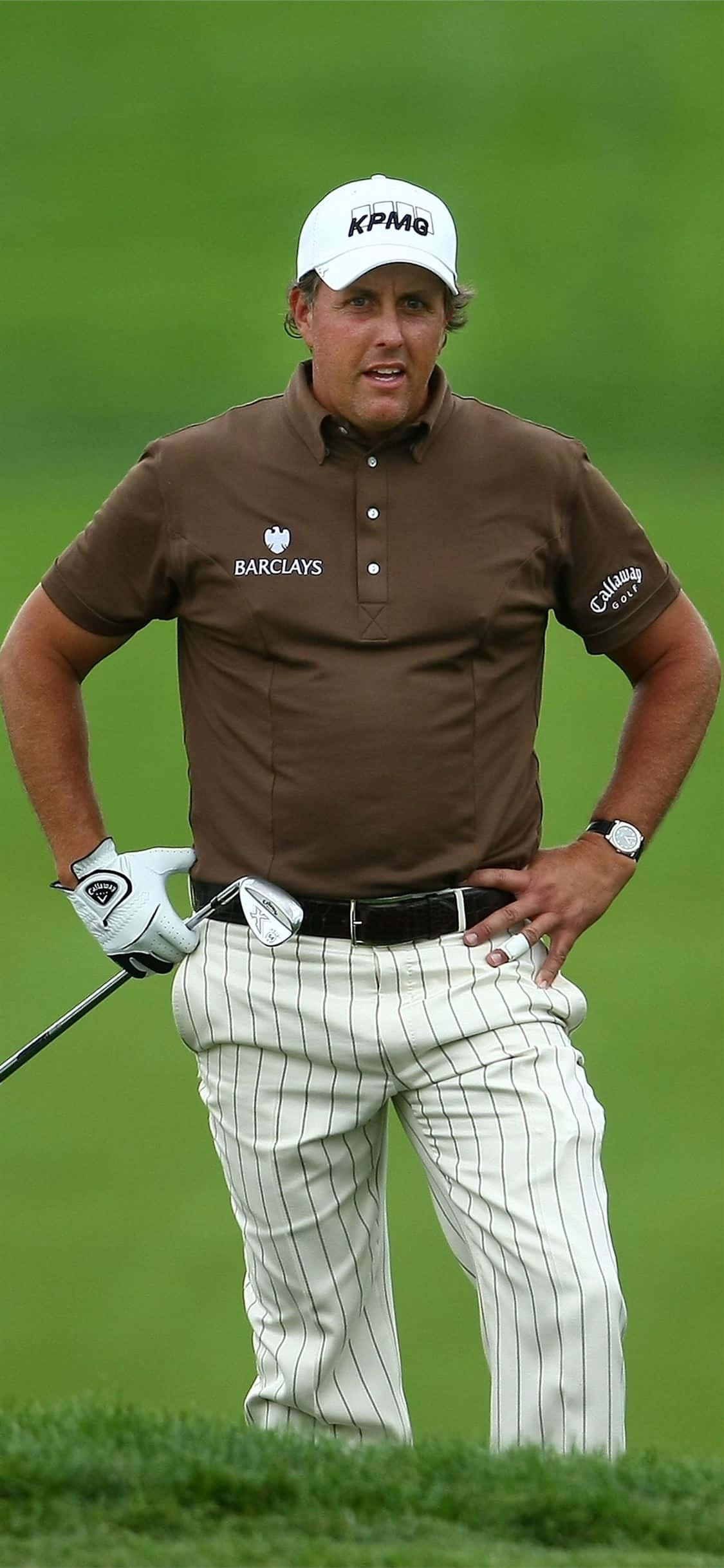 iPhone Xs Golf-agtergrond met Phil Mickelson Muurpapier