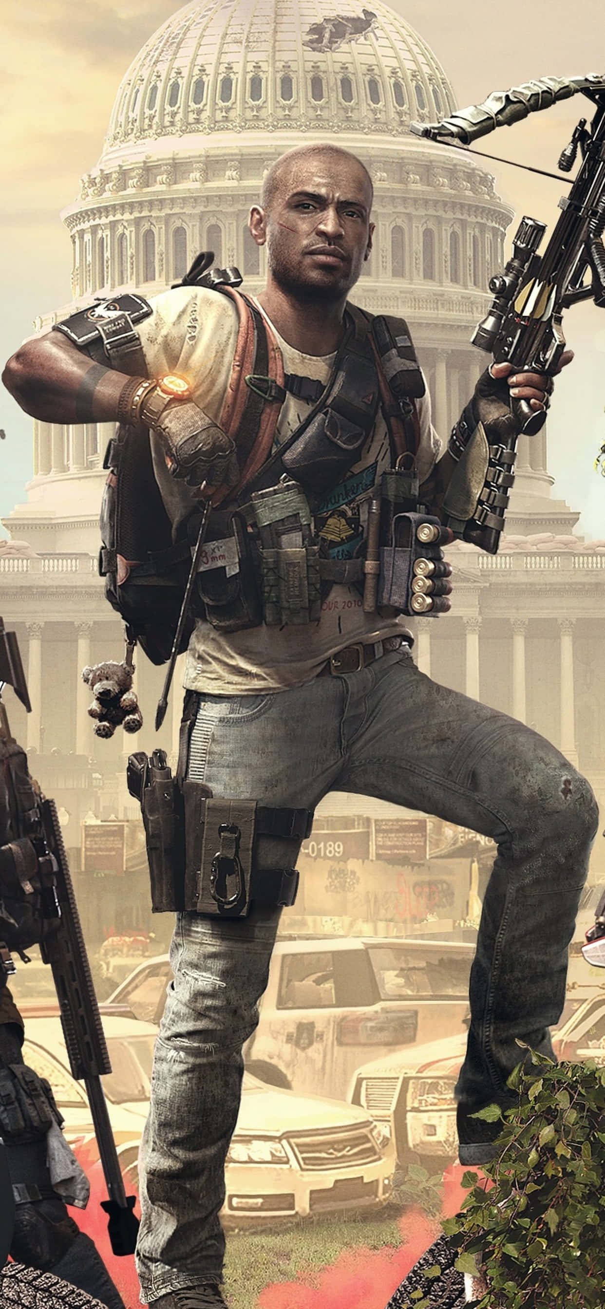 iPhone Xs Max en The Division: 'n Wenende Kombinasie Muurpapier